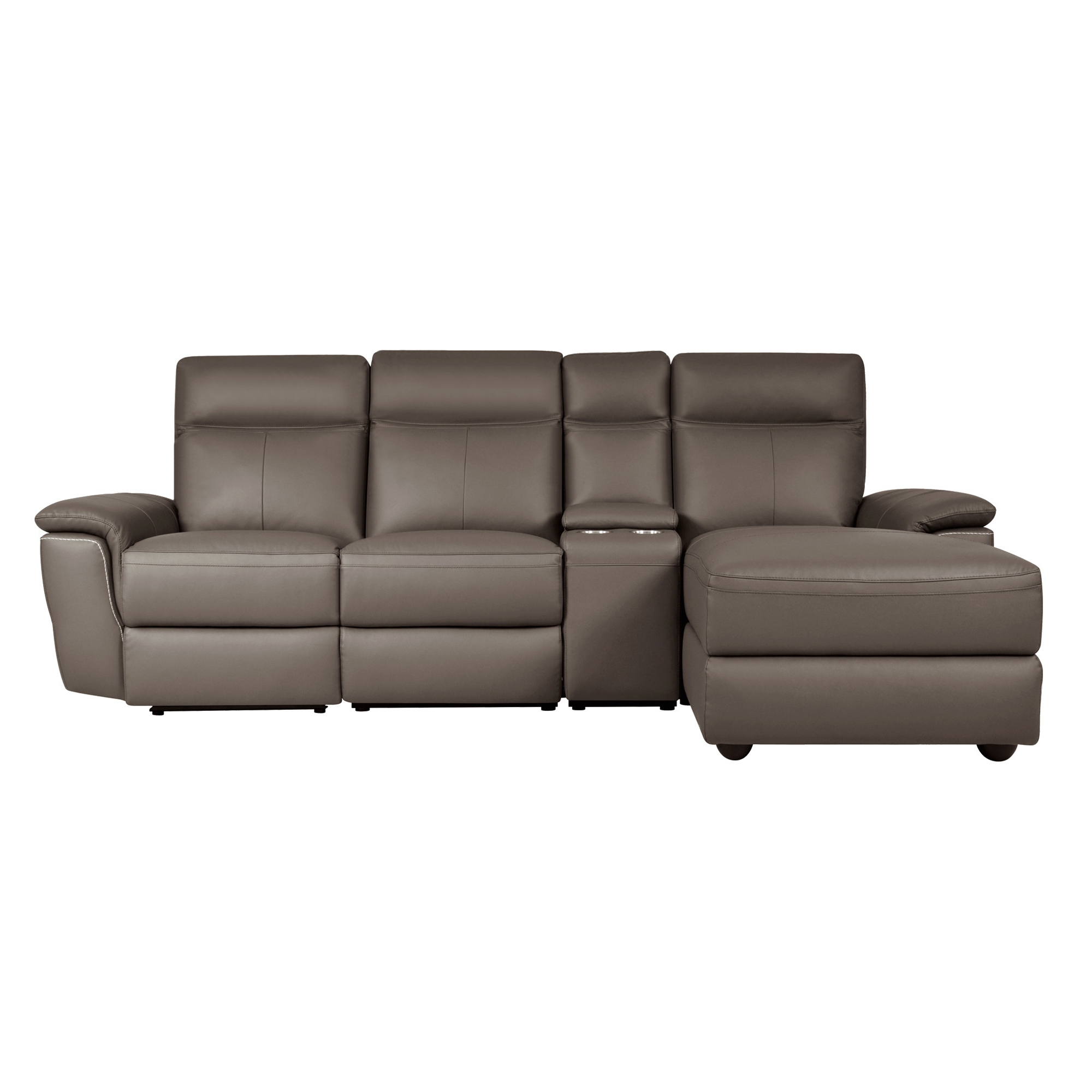 Olympia 4-Piece Leather/Leatherette Power Reclining Sectional