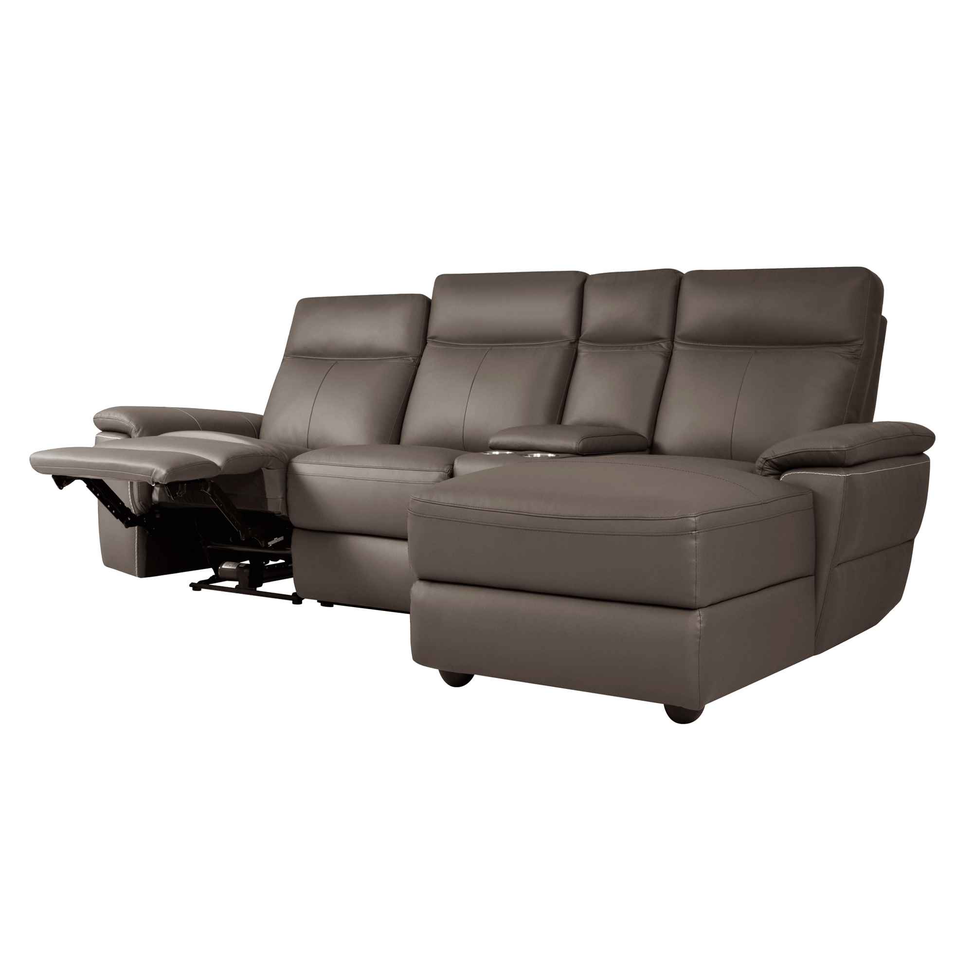 Olympia 4-Piece Leather/Leatherette Power Reclining Sectional