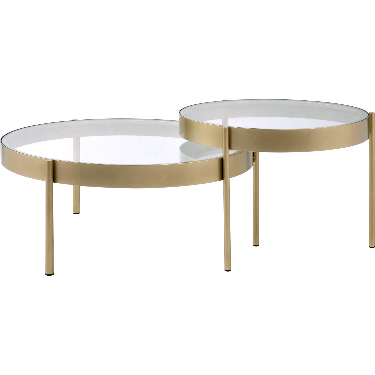 Andover 2-Piece Glass/Metal Coffee Nesting Table Set