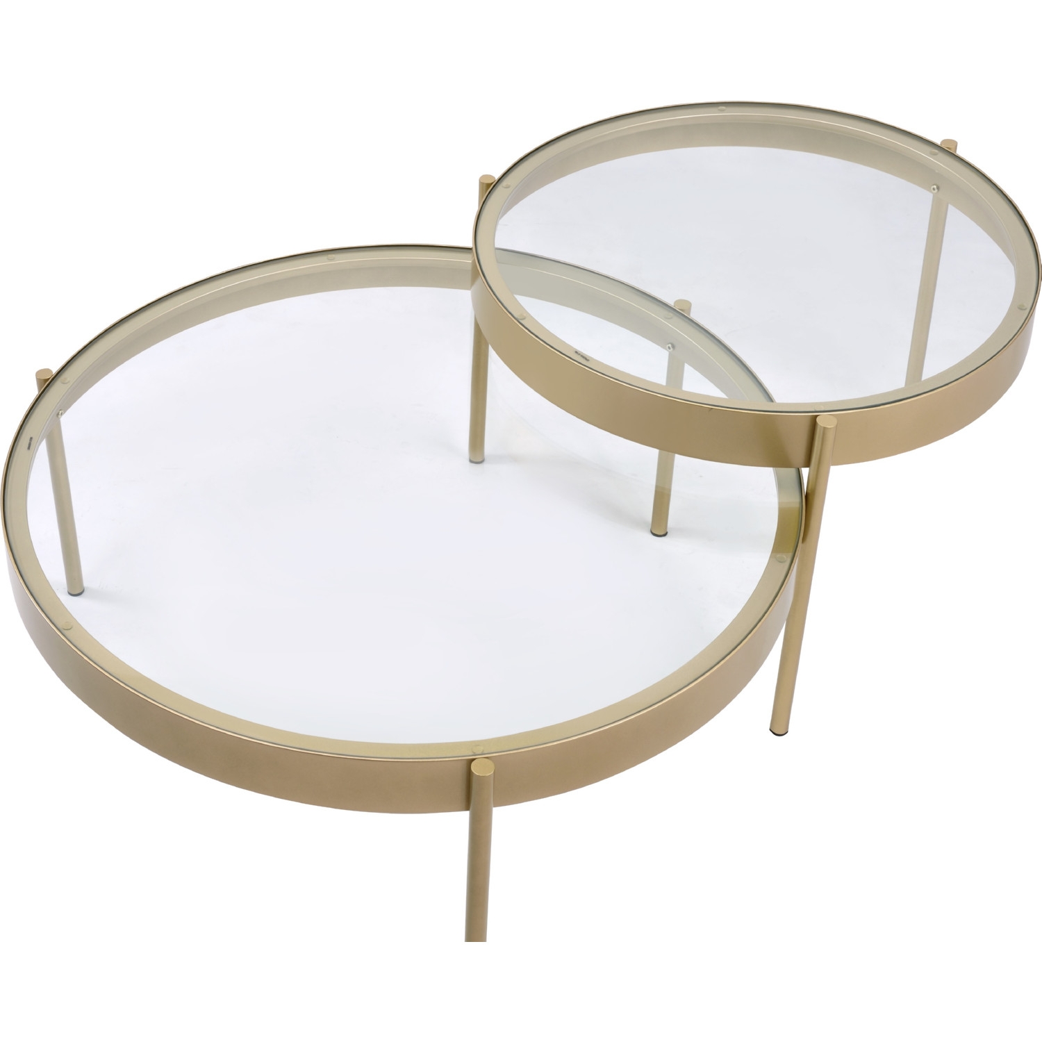 Andover 2-Piece Glass/Metal Coffee Nesting Table Set