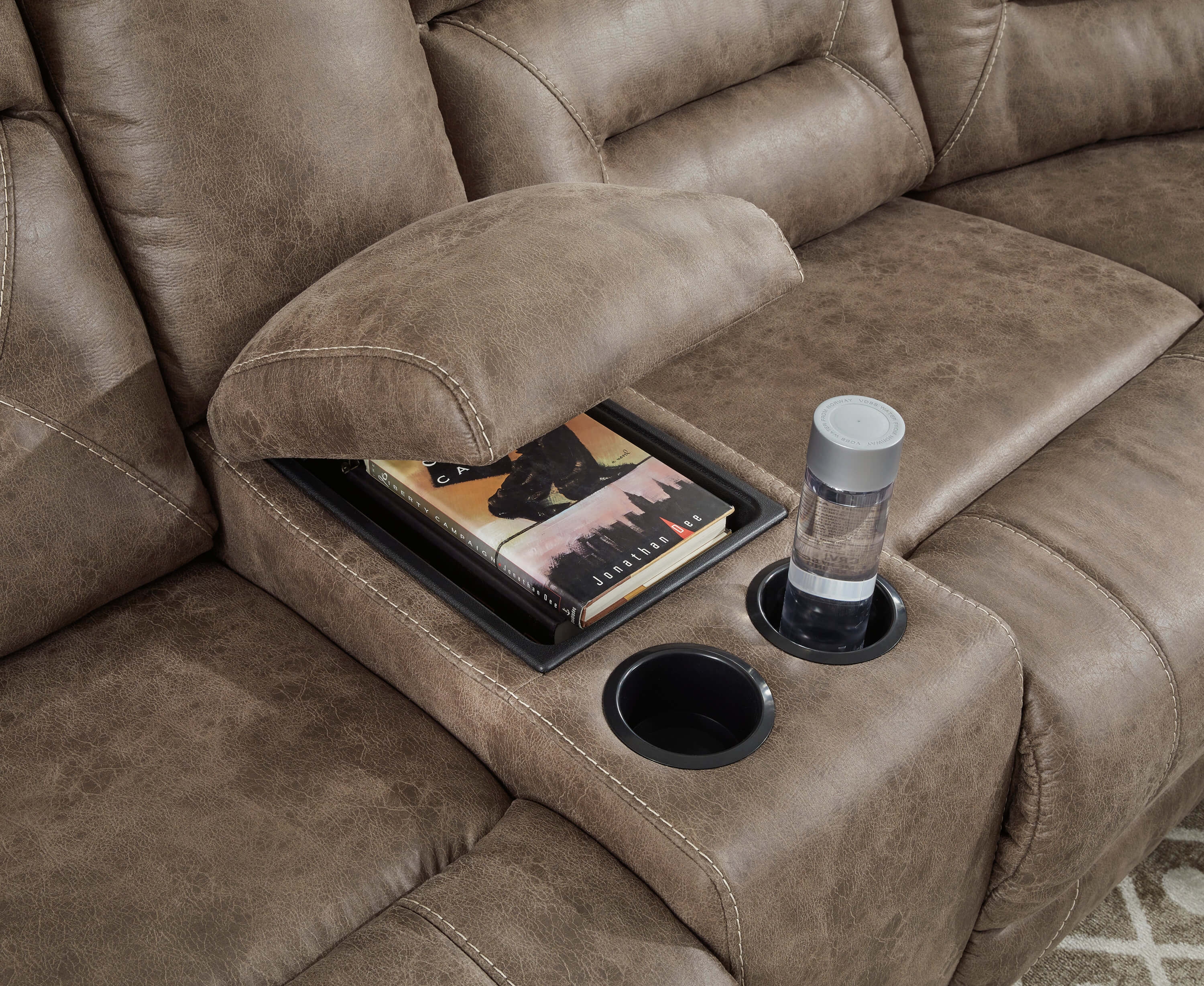 Ravenel 4-Piece Polyester/PU Power Reclining Sectional Sofa, Left Arm Facing
