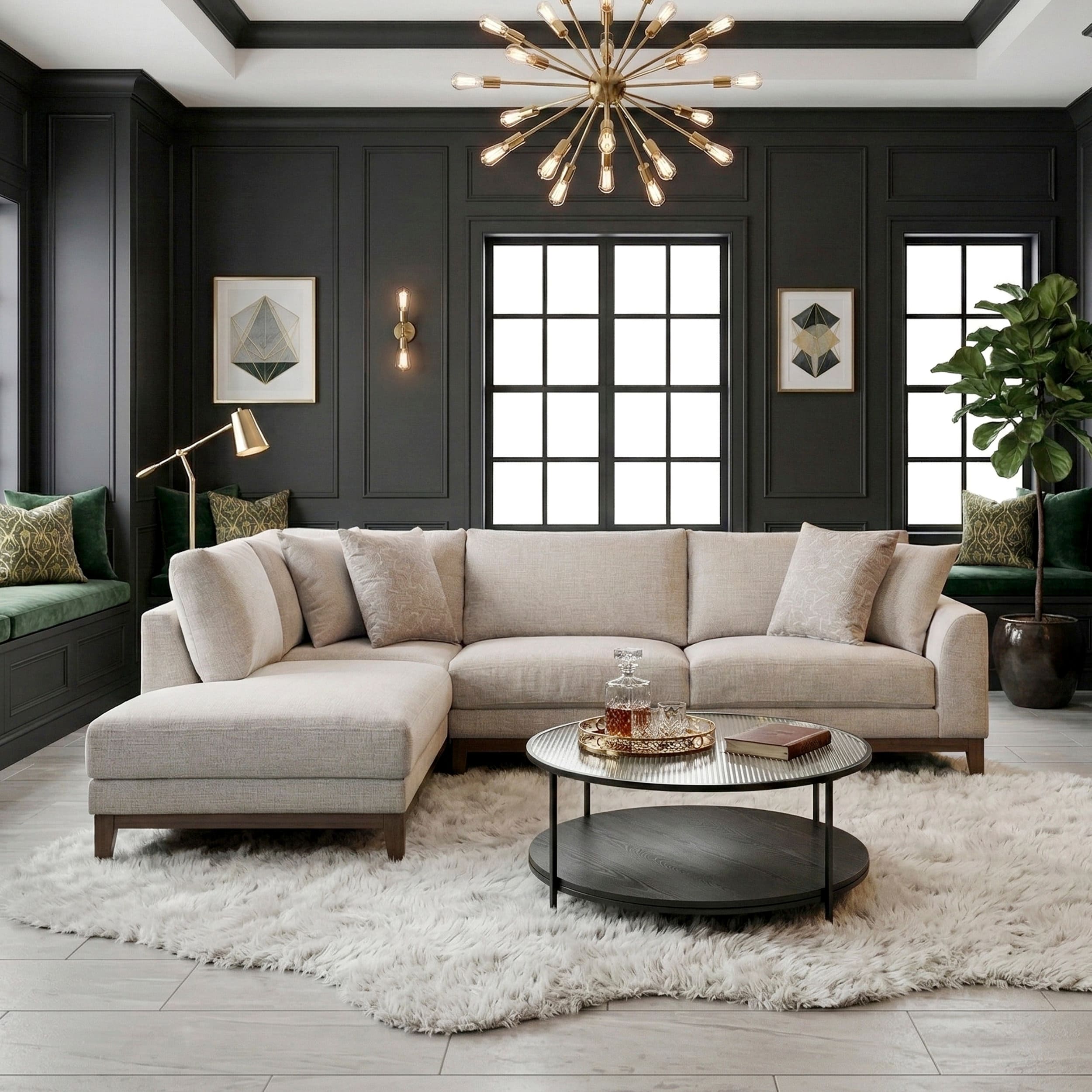 8312 Fabric 2-Piece Sectional Sofa with Left Chaise