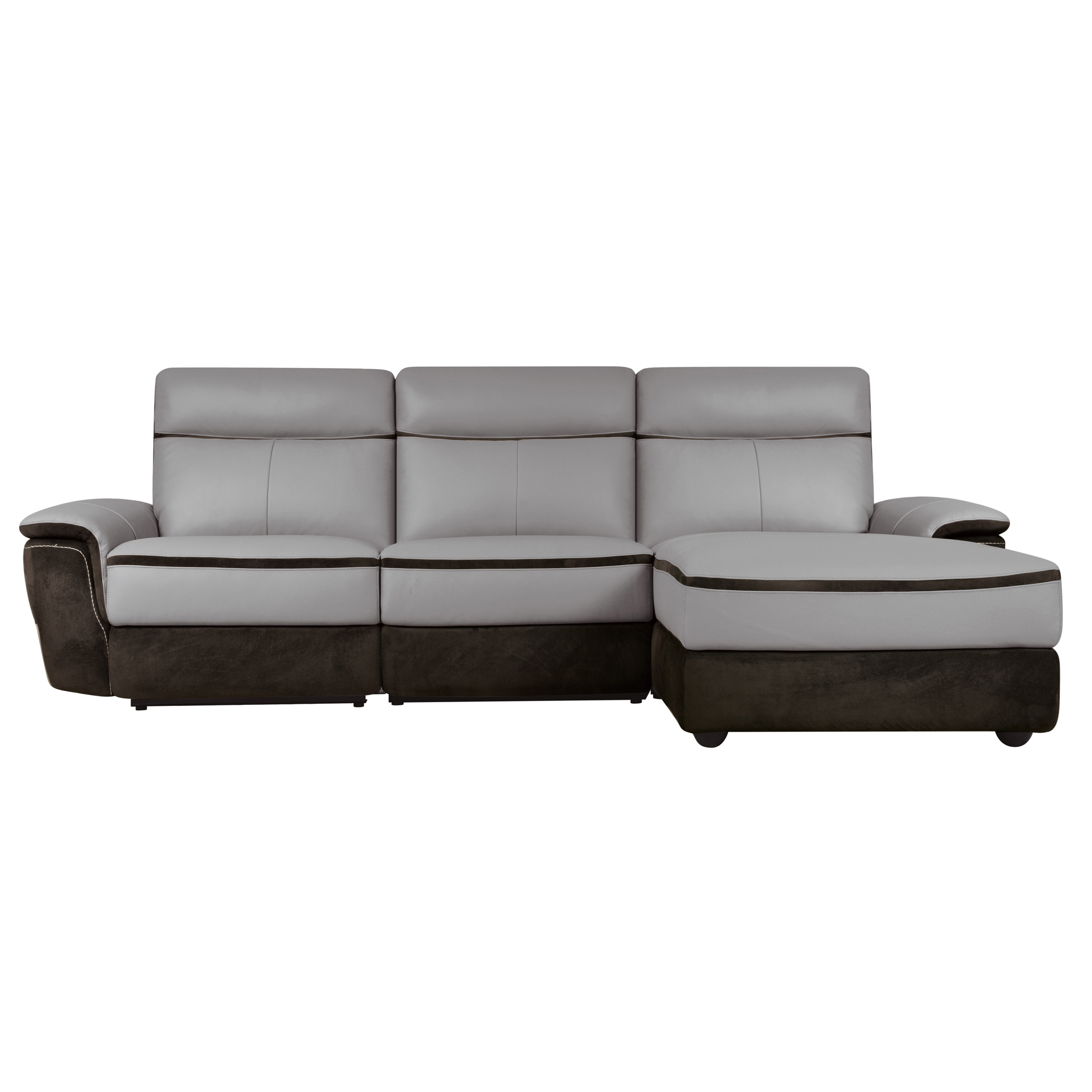 Laertes 3-Piece Leather/Fabric Power Reclining Sectional