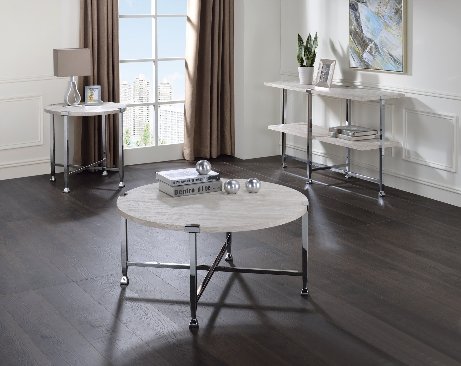 Brecon Wood Round Coffee Table