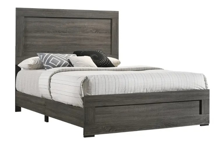 Contemporary 1pc Queen Size Panel Bed Wooden