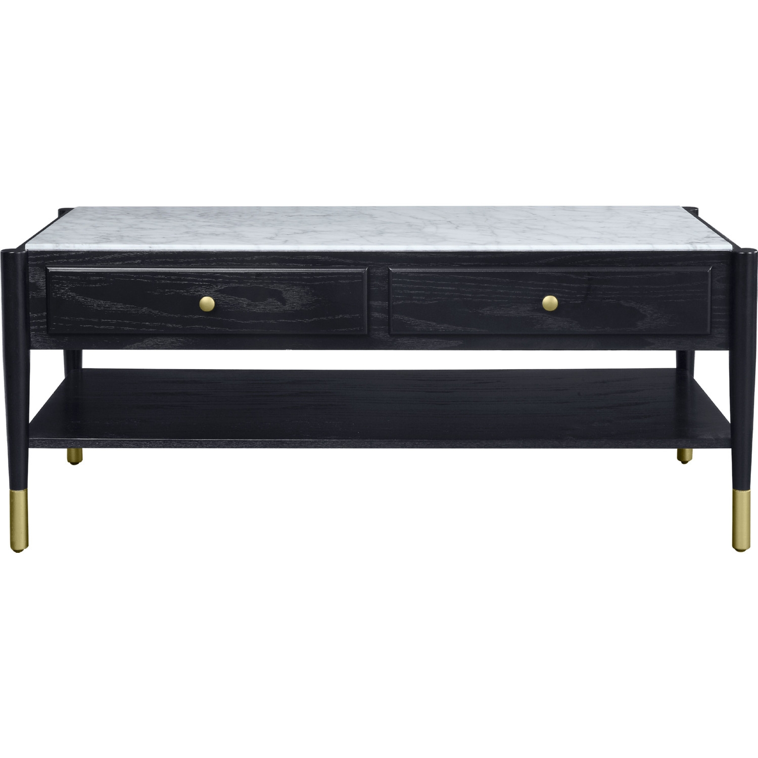 Atalia Marble/Wood Rectangular Storage Coffee Table Set