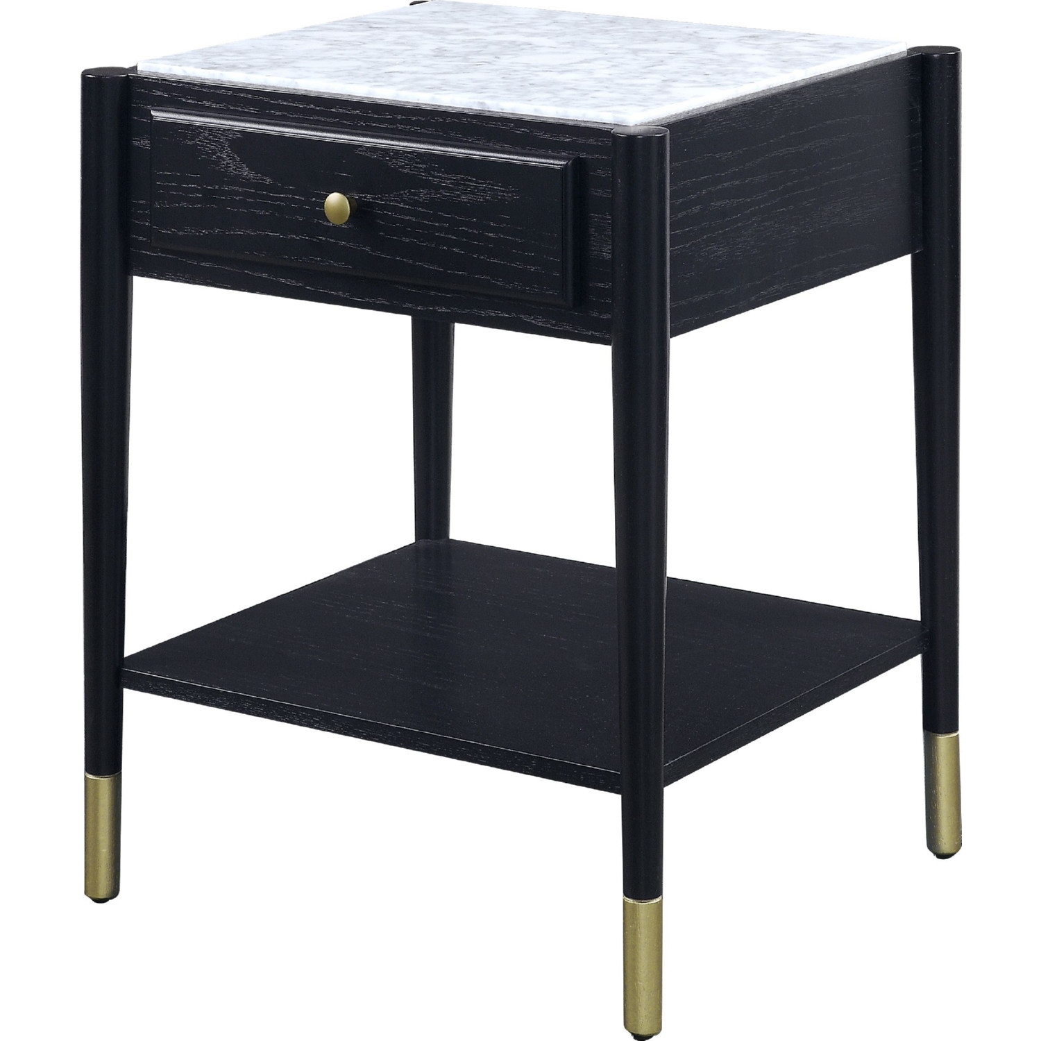 Atalia Marble/Wood Rectangular Storage Coffee Table Set