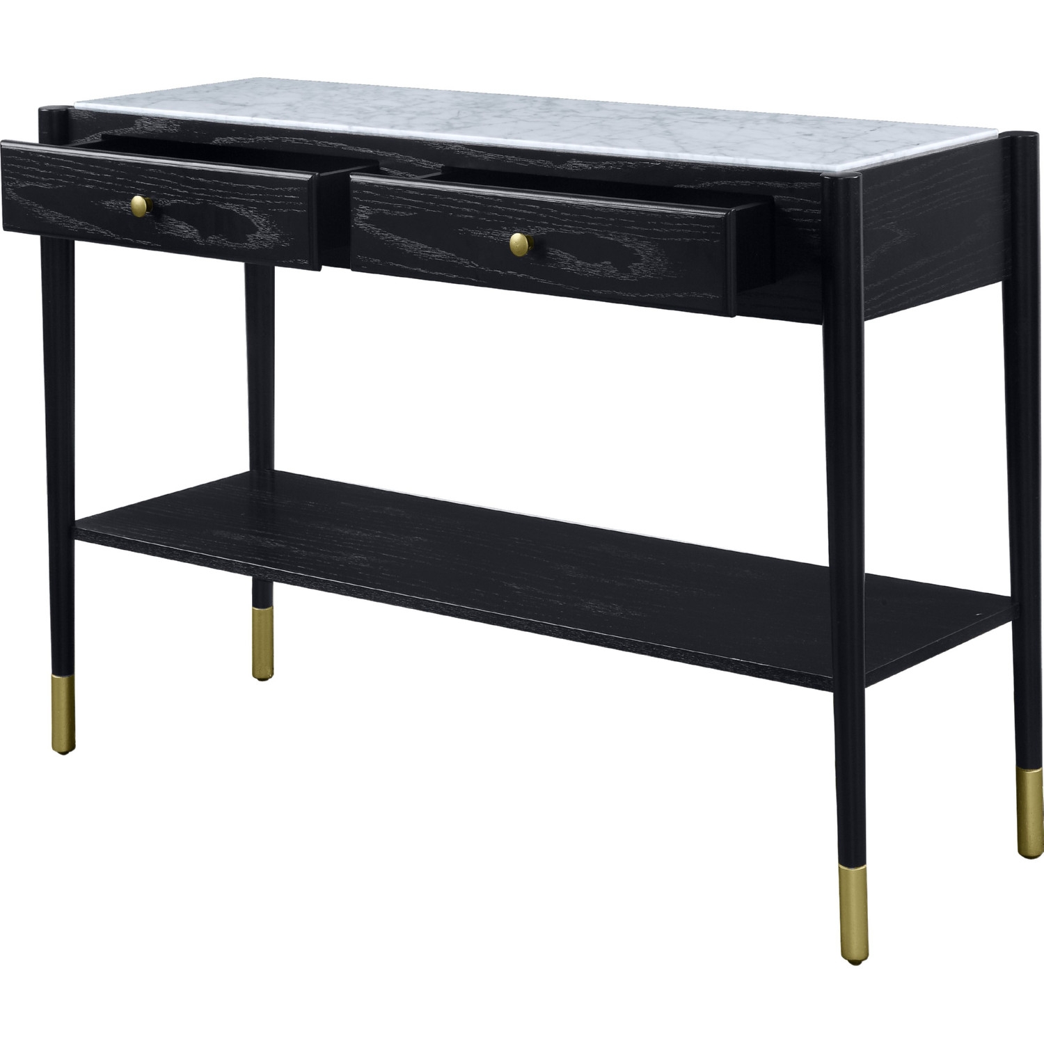 Atalia Marble/Wood Rectangular Storage Coffee Table Set