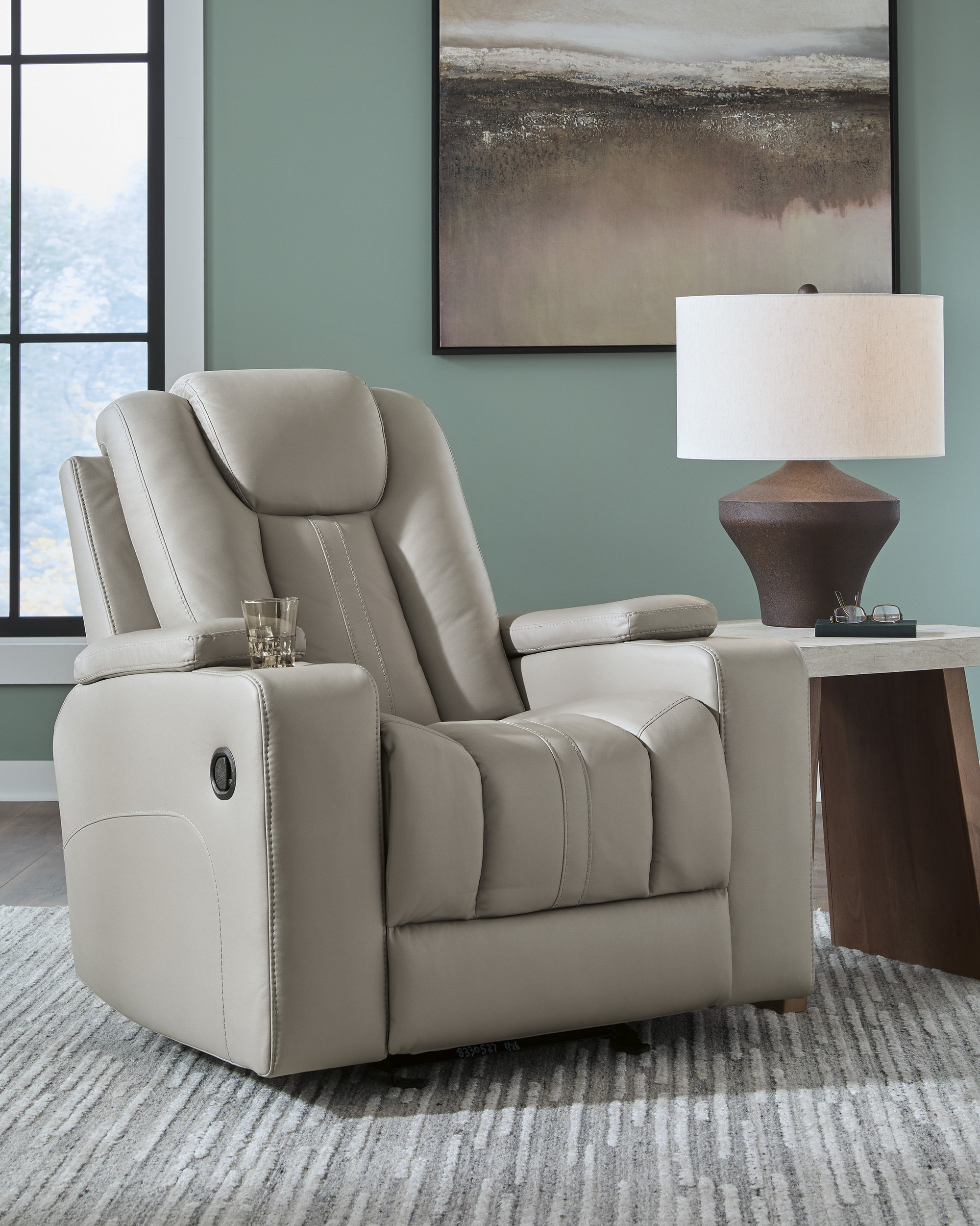 Elevate Edges Faux Leather Glider Recliner