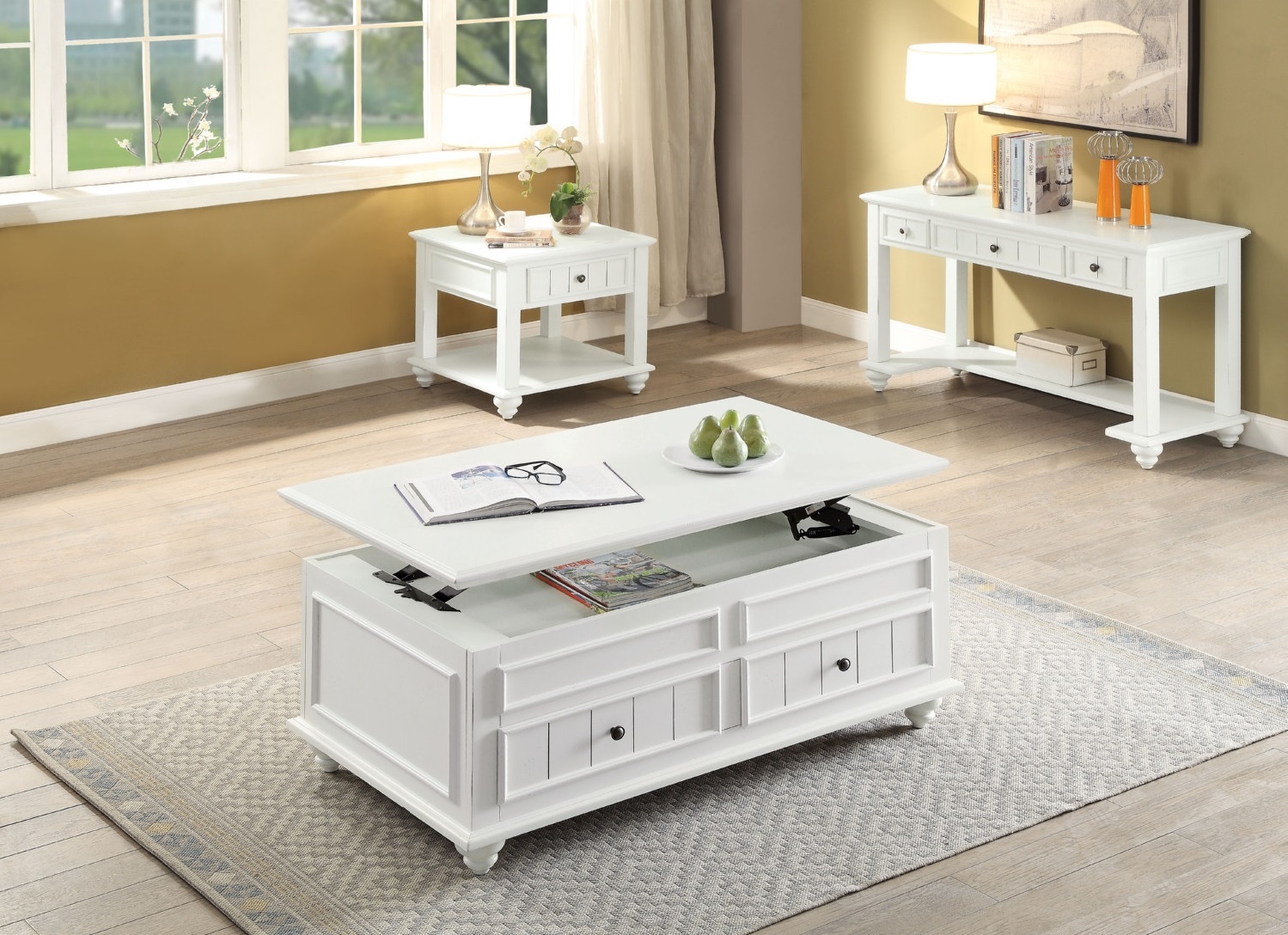 Natesa Wood Square End Table w/Drawer