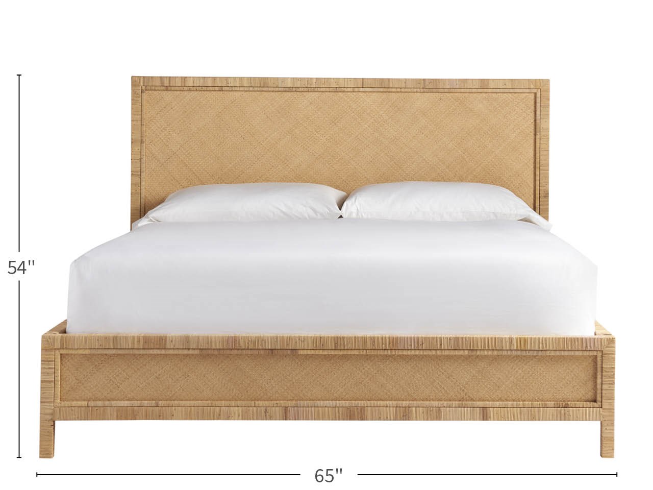 Long Key Rattan Panel Bed