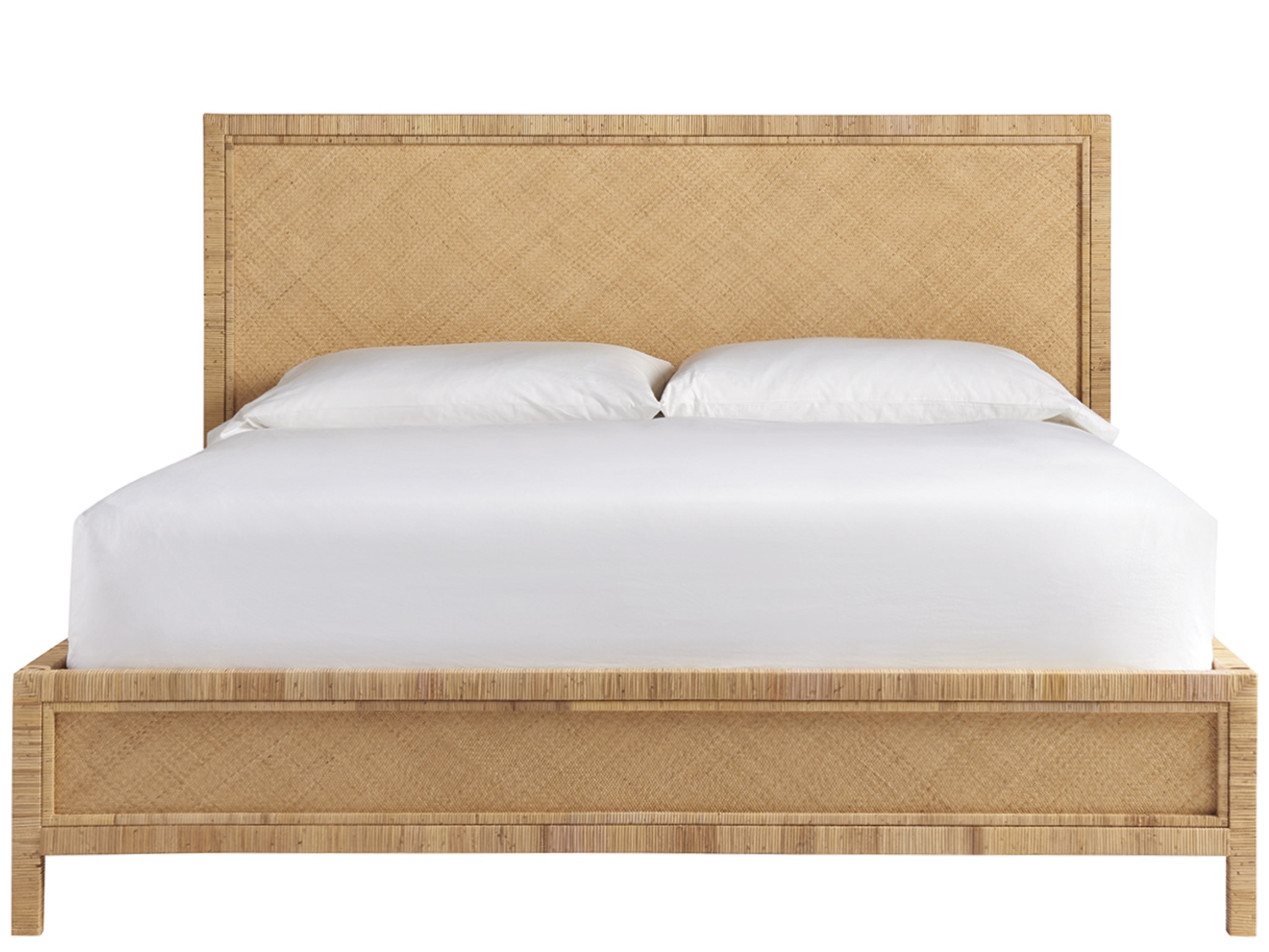 Long Key Rattan/Wood Panel Bedroom Set