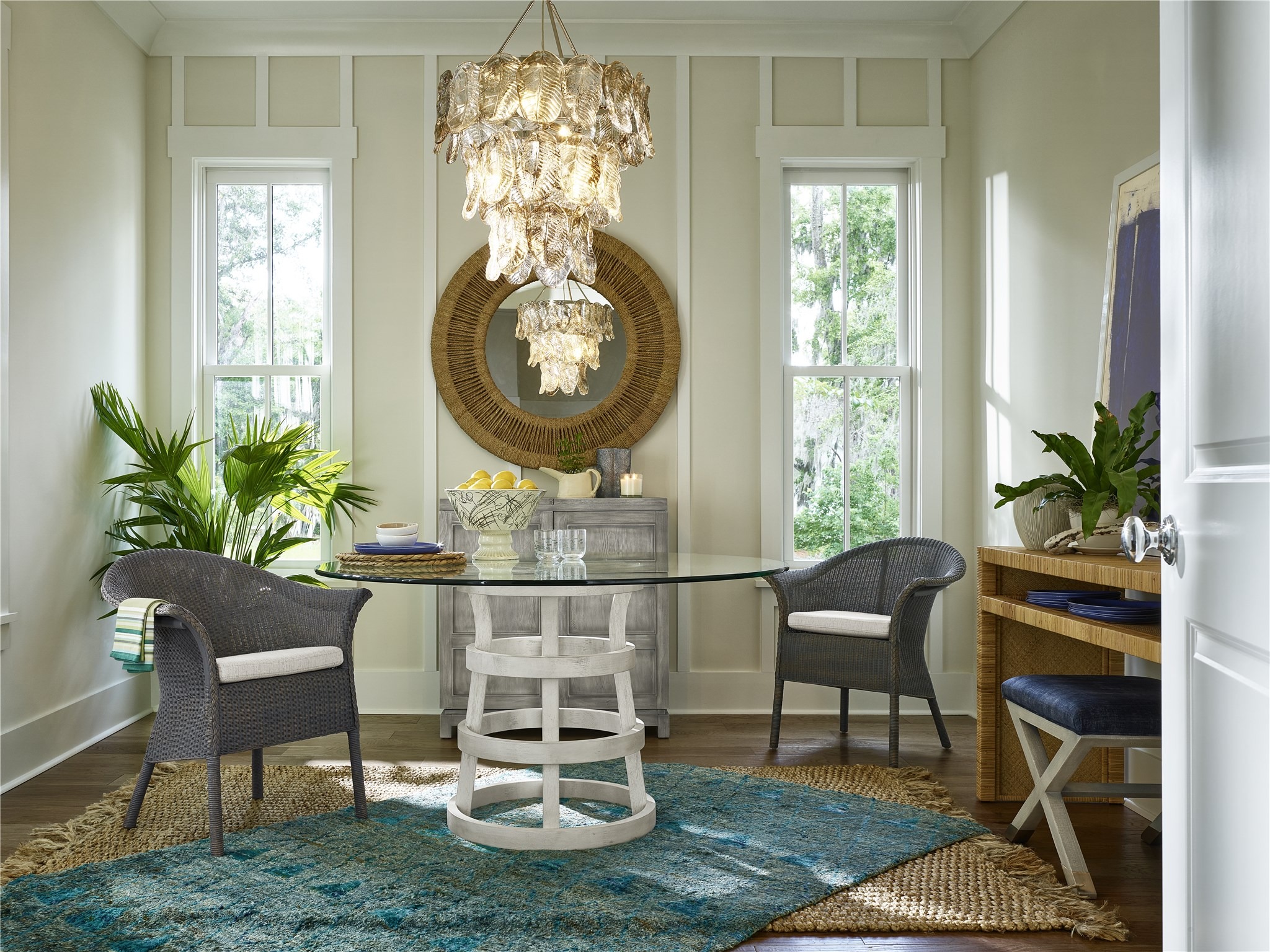 Escape 54" Glass/Wood Dining Table