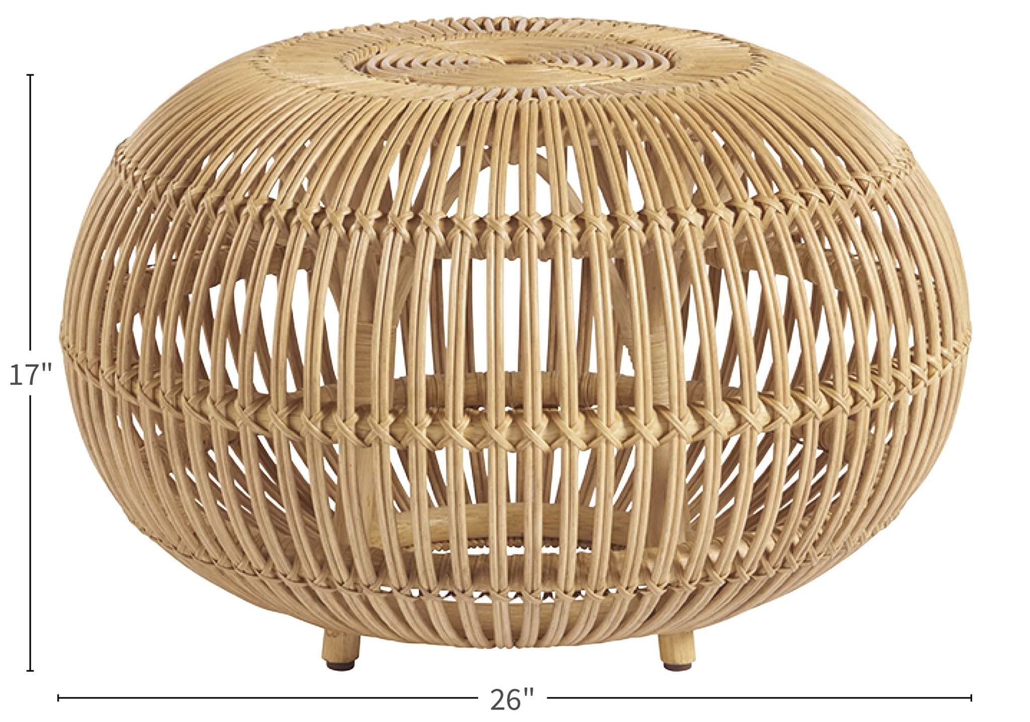 Small Rattan Scatter Round Coffee Table