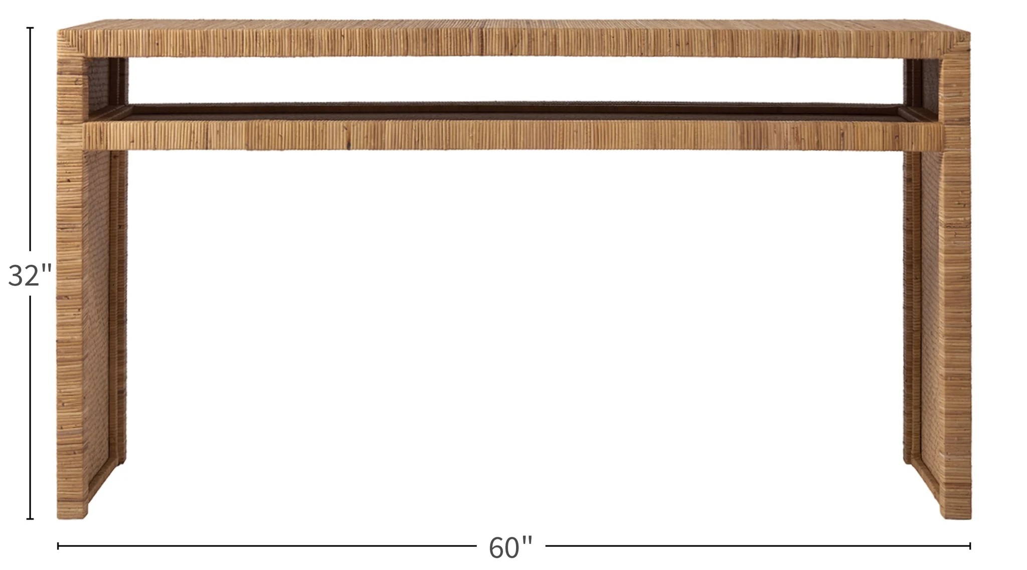 Universal Long Key Rattan Console Table, Brown