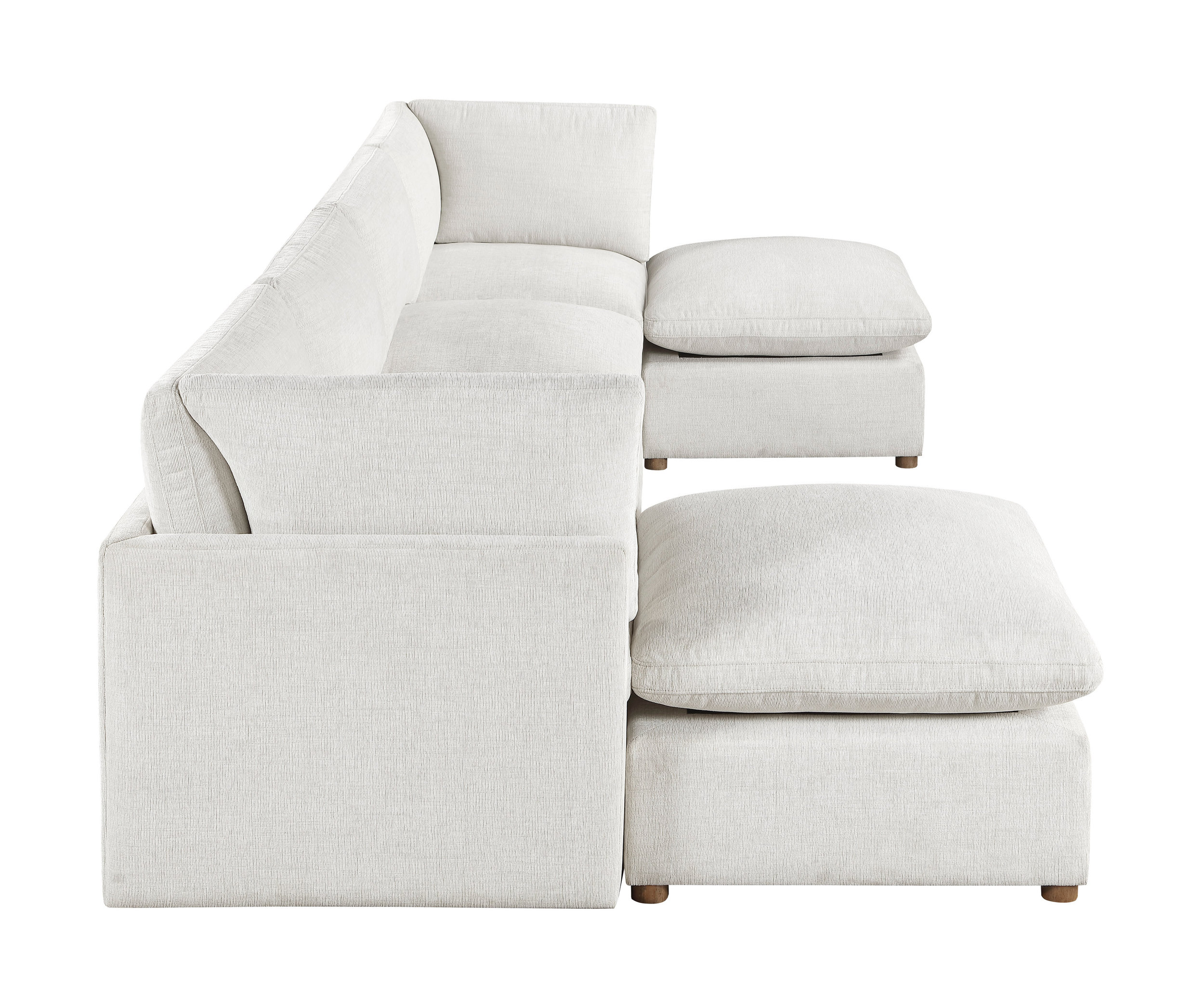 8338 U-Shaped Fabric 6-Piece Modular Sectional with Ottomans