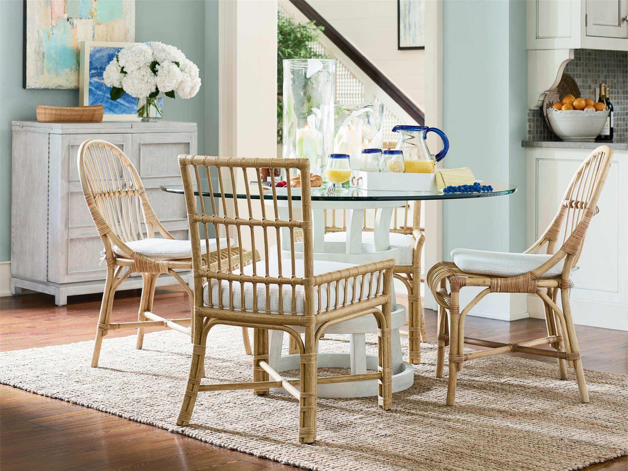 Clearwater Fabric/Rattan Low Arm Chair