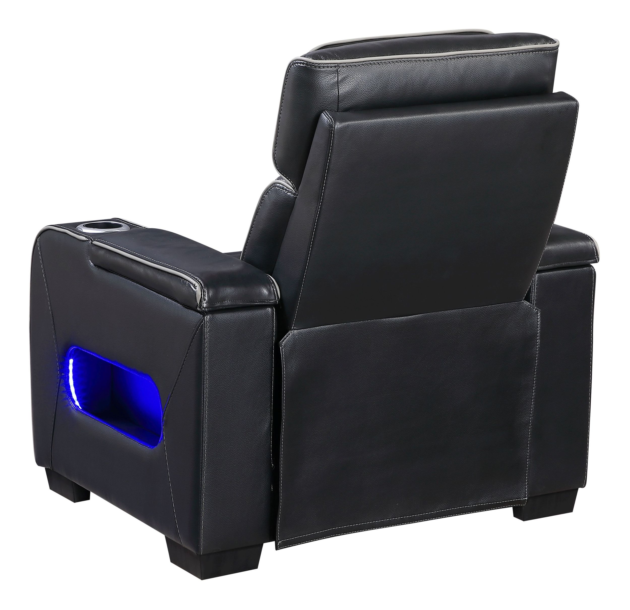 Cyber Leather Power Reclining Chair with LED Lighting & Air Massage