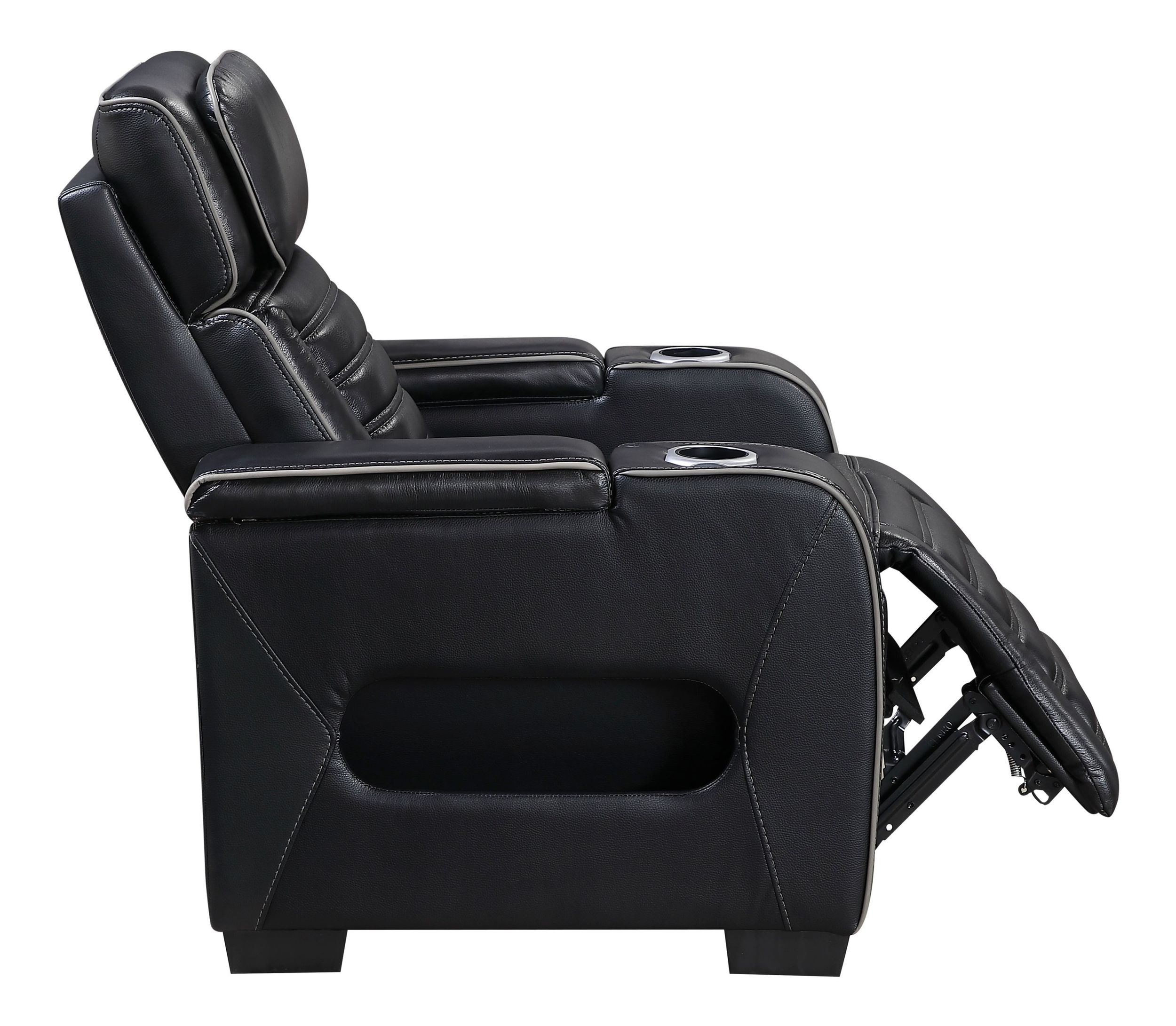 Cyber Leather Power Reclining Chair with LED Lighting & Air Massage