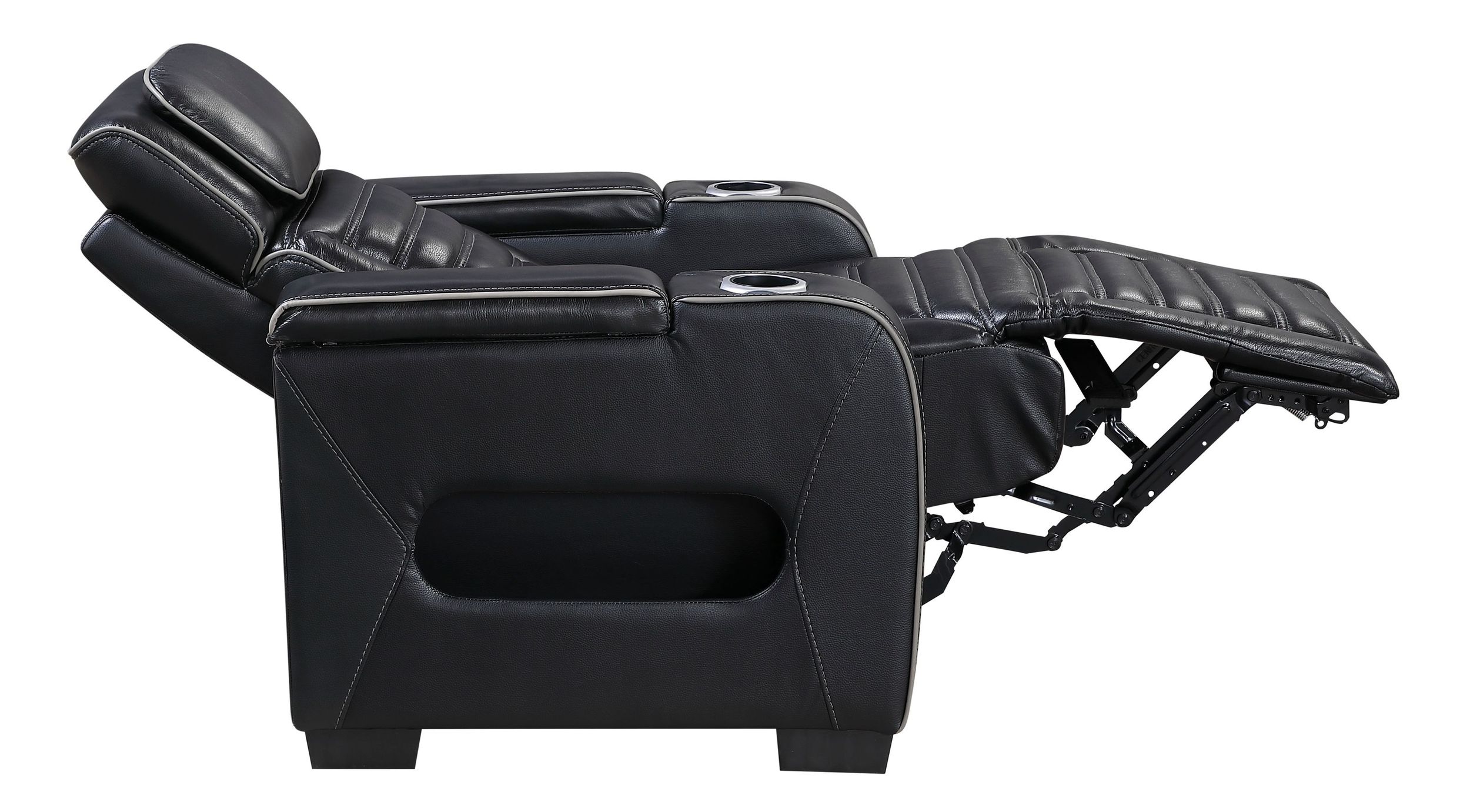 Cyber Leather Power Reclining Chair with LED Lighting & Air Massage