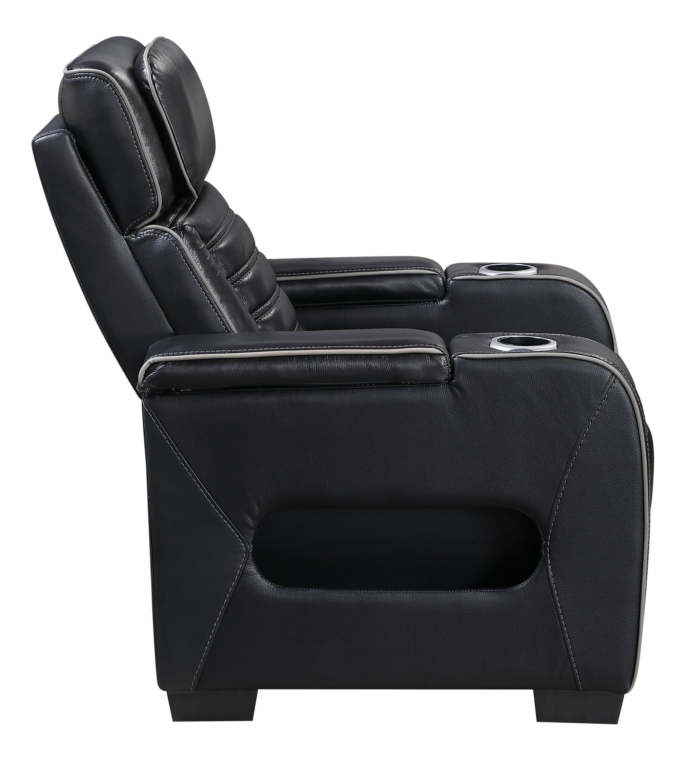 Cyber Leather Power Reclining Chair with LED Lighting & Air Massage