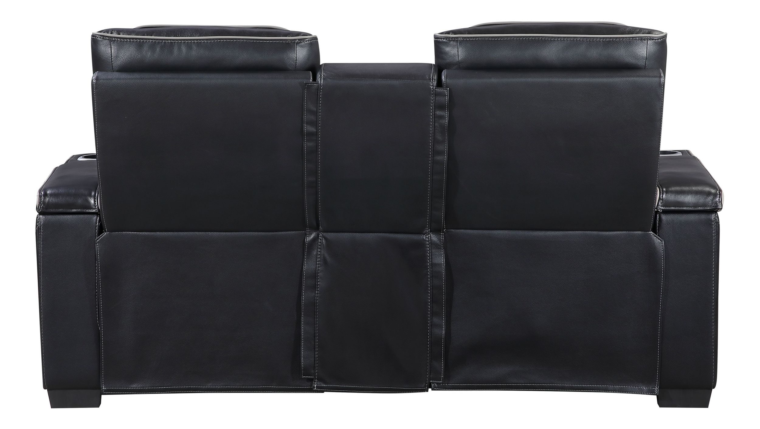 Cyber Leather Power Double Reclining Living Room Set with LED Lighting & Air Massage