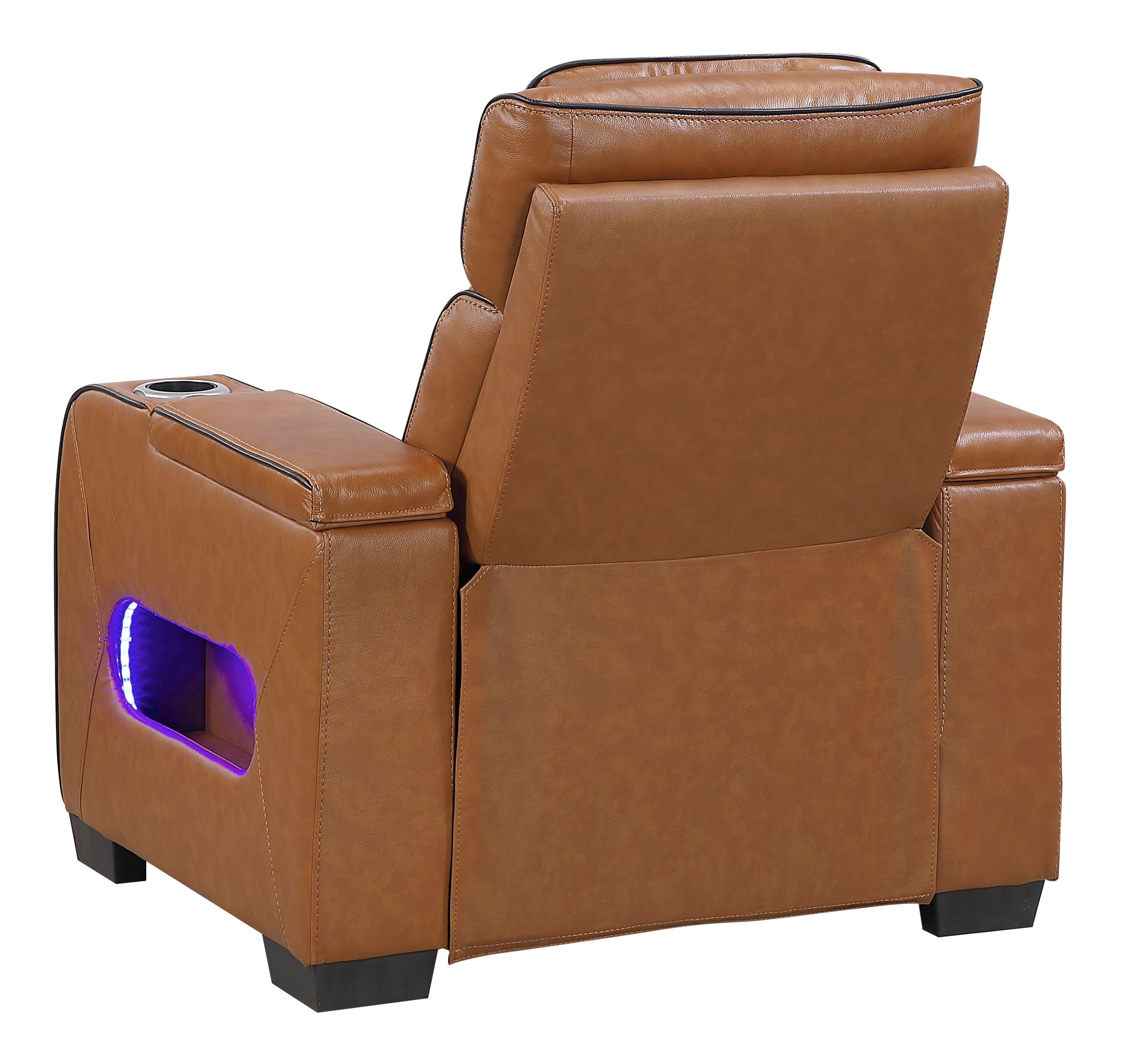 Cyber Leather Power Reclining Chair with LED Lighting & Air Massage