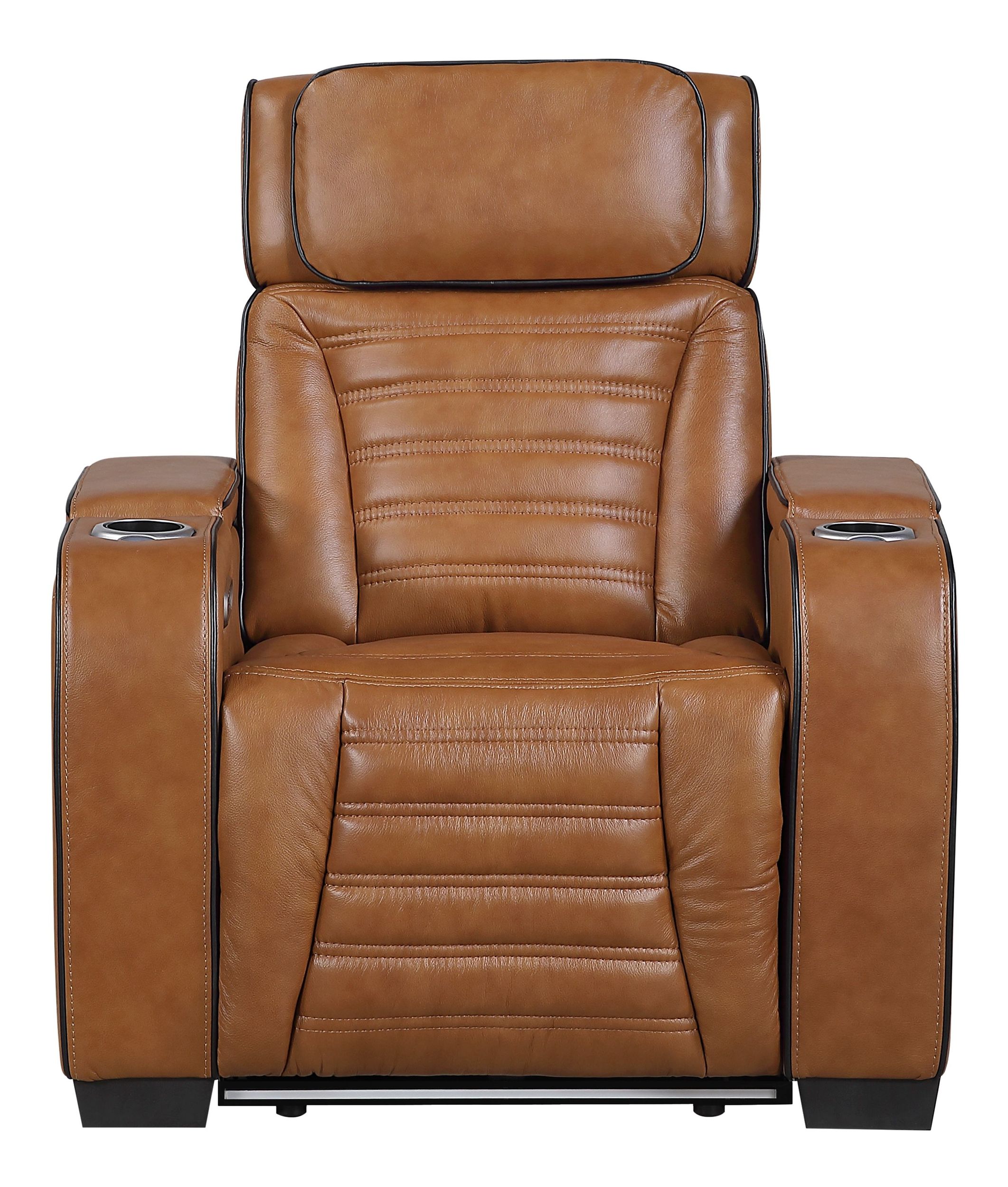 Cyber Leather Power Reclining Chair with LED Lighting & Air Massage