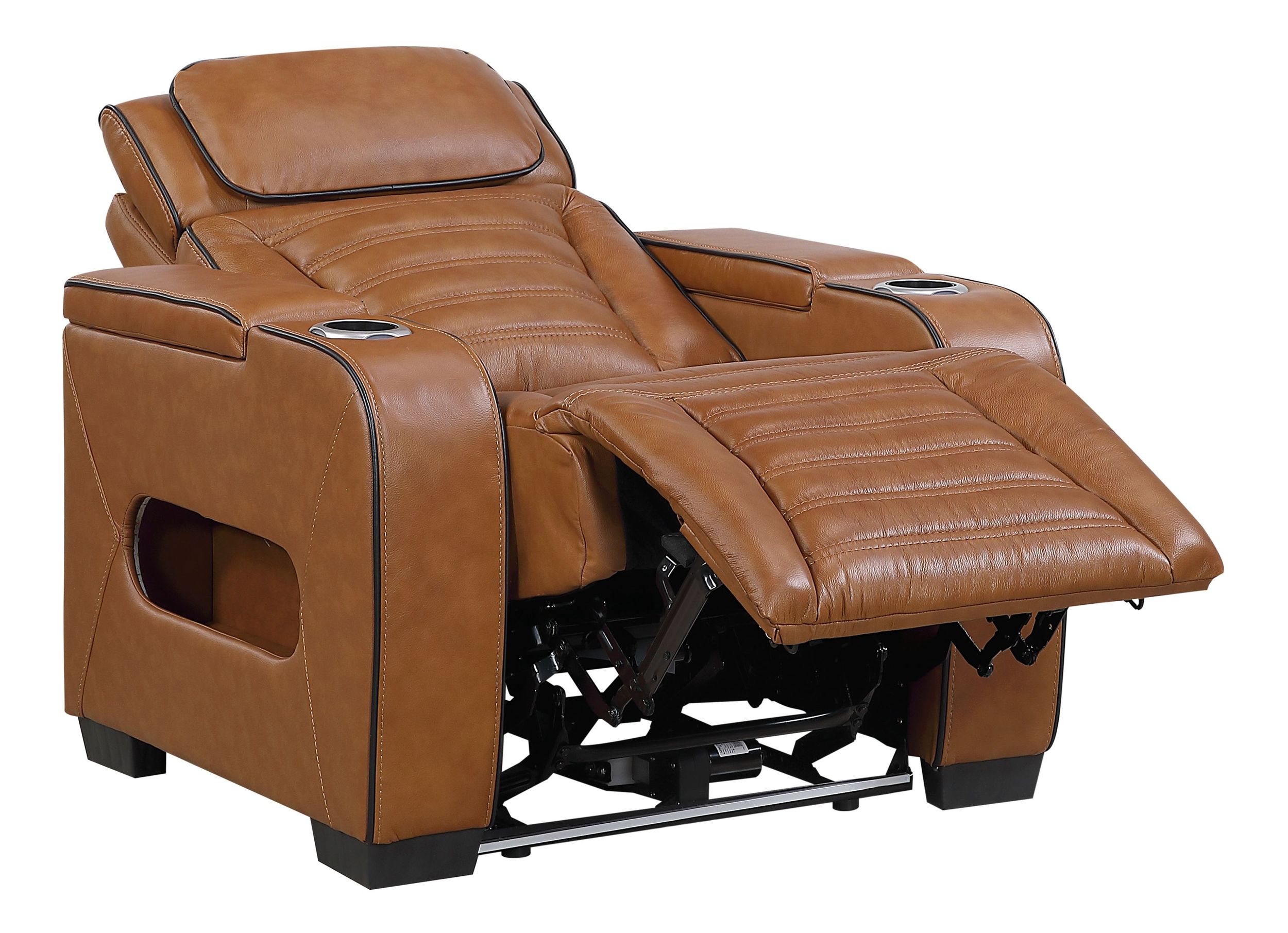 Cyber Leather Power Reclining Chair with LED Lighting & Air Massage