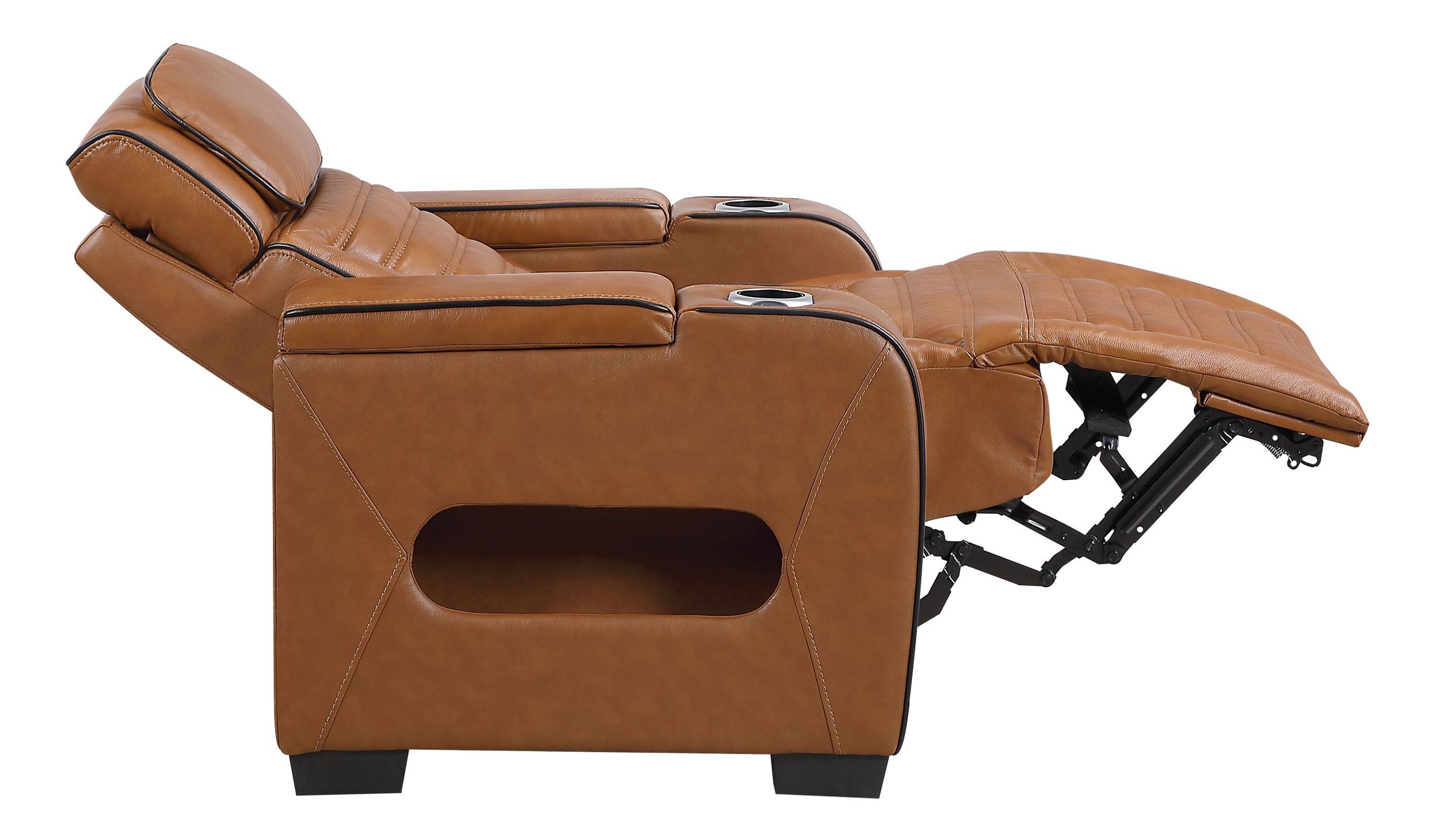 Cyber Leather Power Reclining Chair with LED Lighting & Air Massage