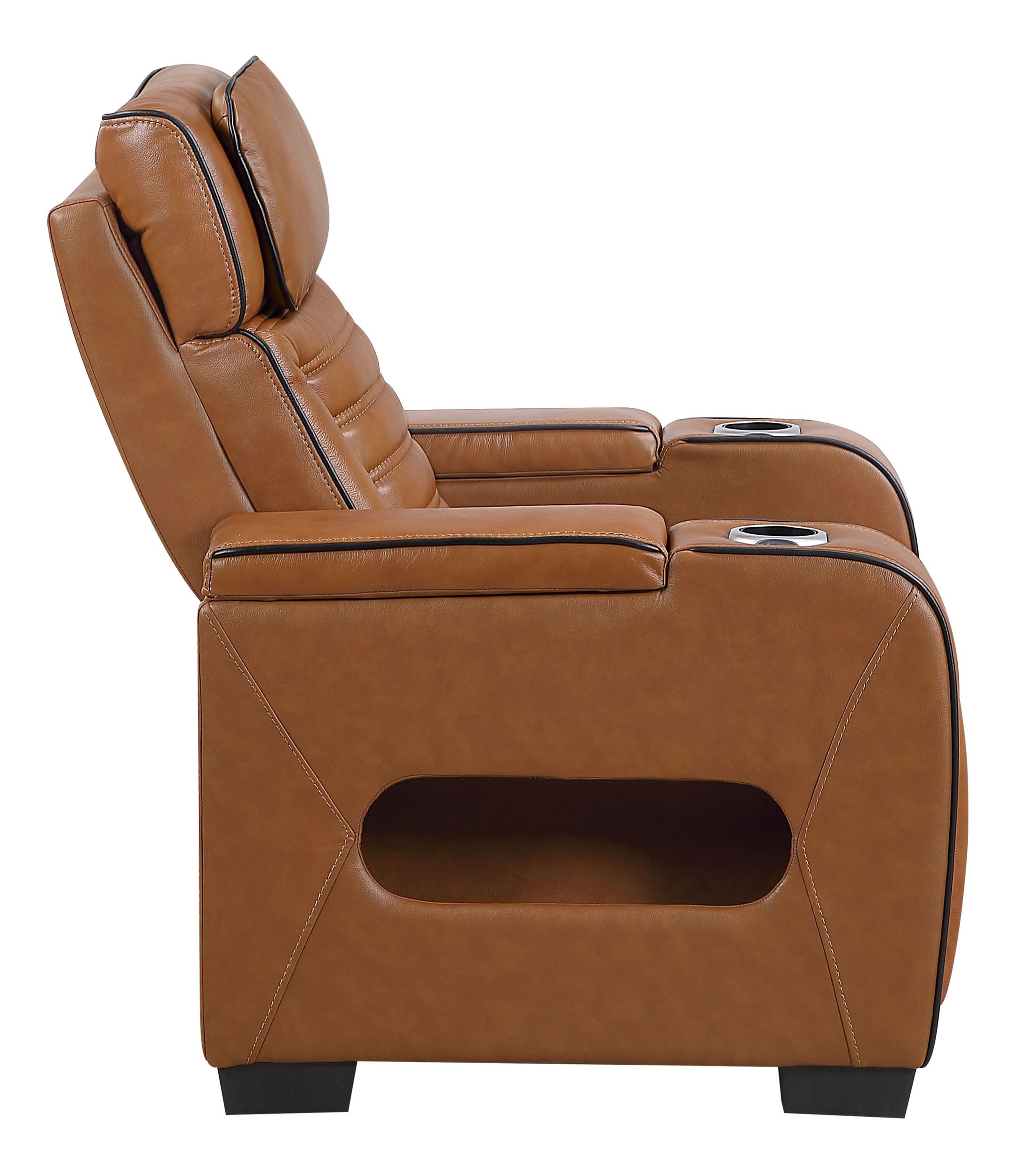 Cyber Leather Power Reclining Chair with LED Lighting & Air Massage