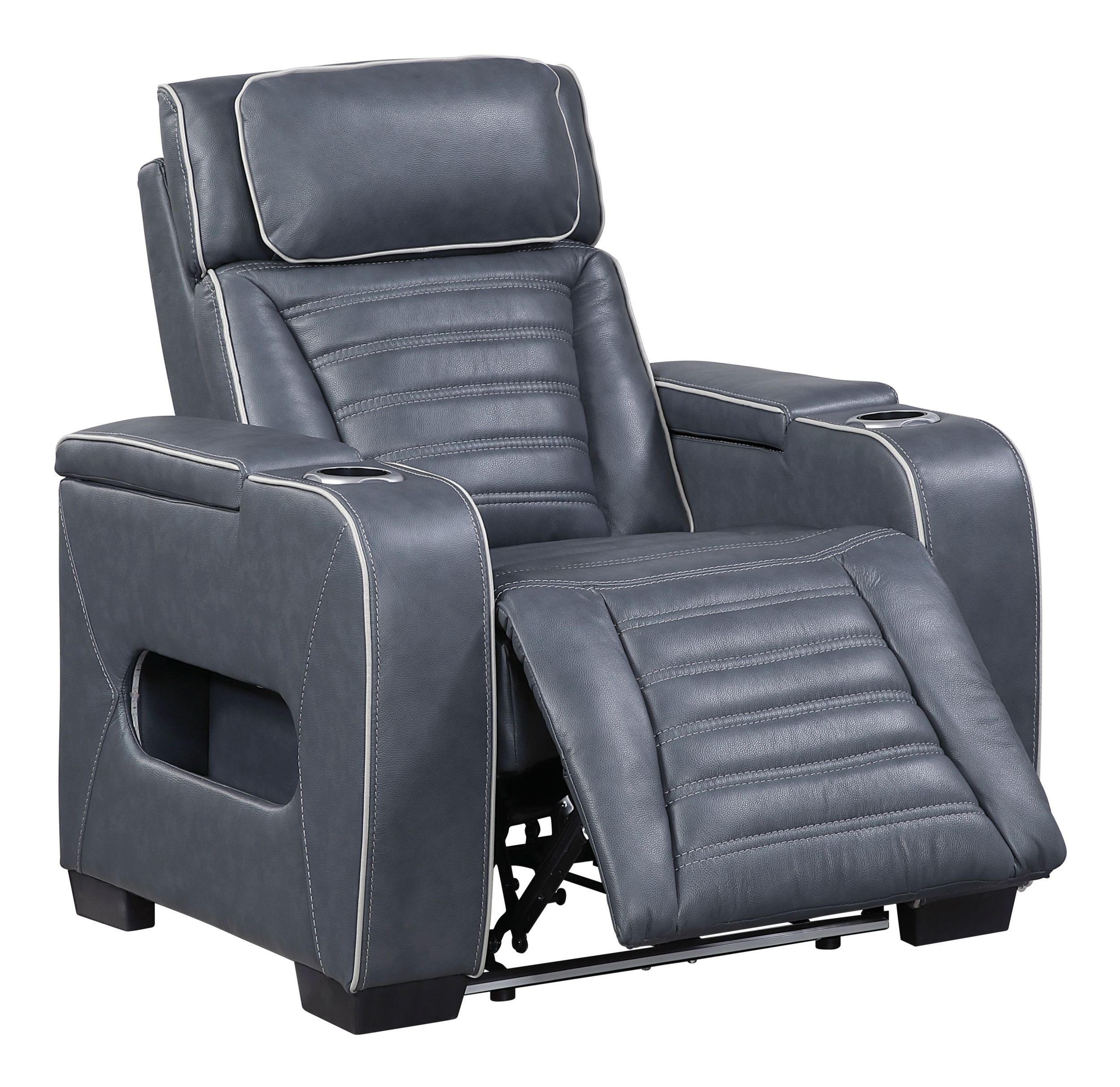 Cyber Leather Power Reclining Chair with LED Lighting & Air Massage