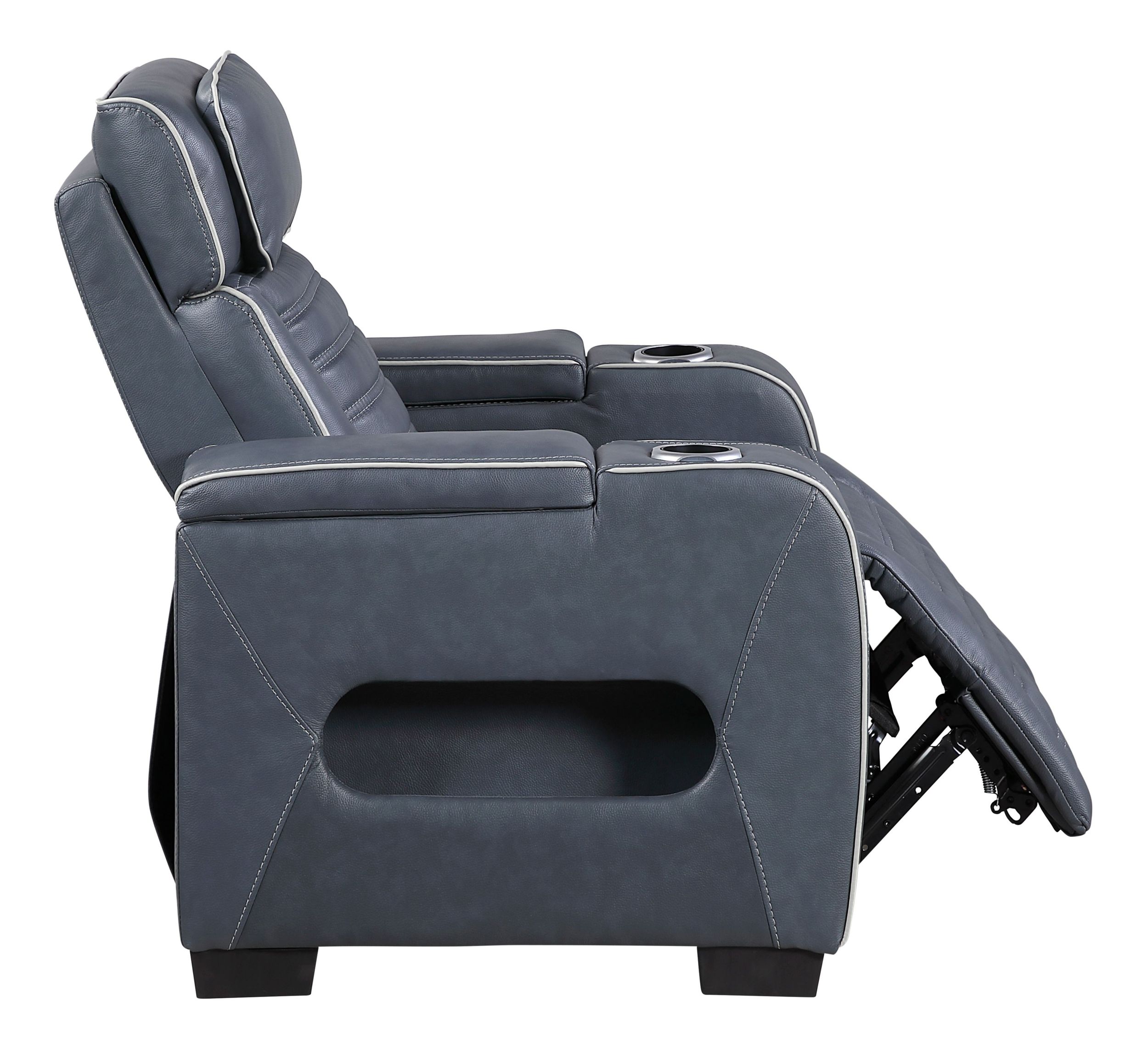 Cyber Leather Power Reclining Chair with LED Lighting & Air Massage