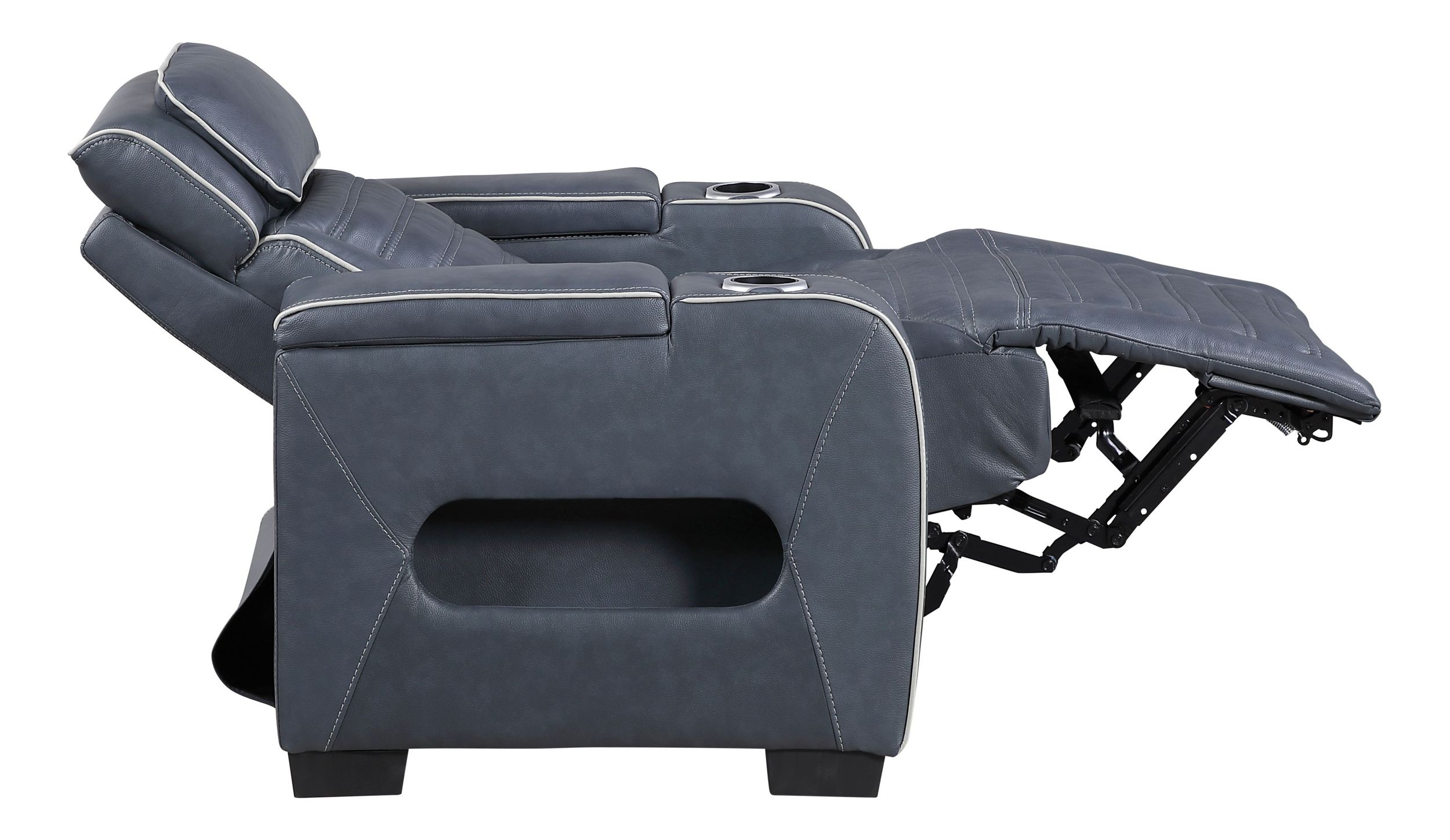 Cyber Leather Power Reclining Chair with LED Lighting & Air Massage