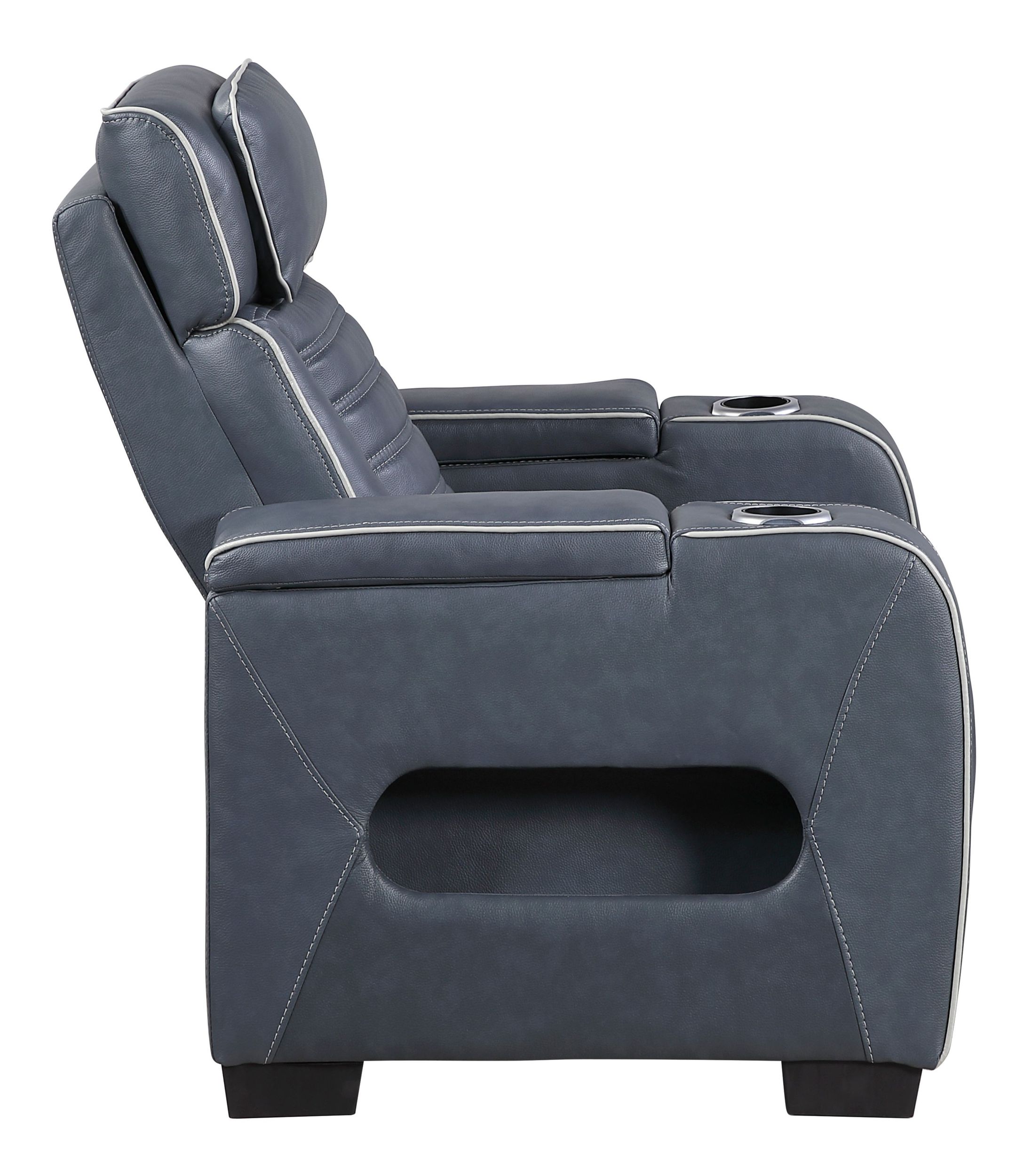 Cyber Leather Power Reclining Chair with LED Lighting & Air Massage