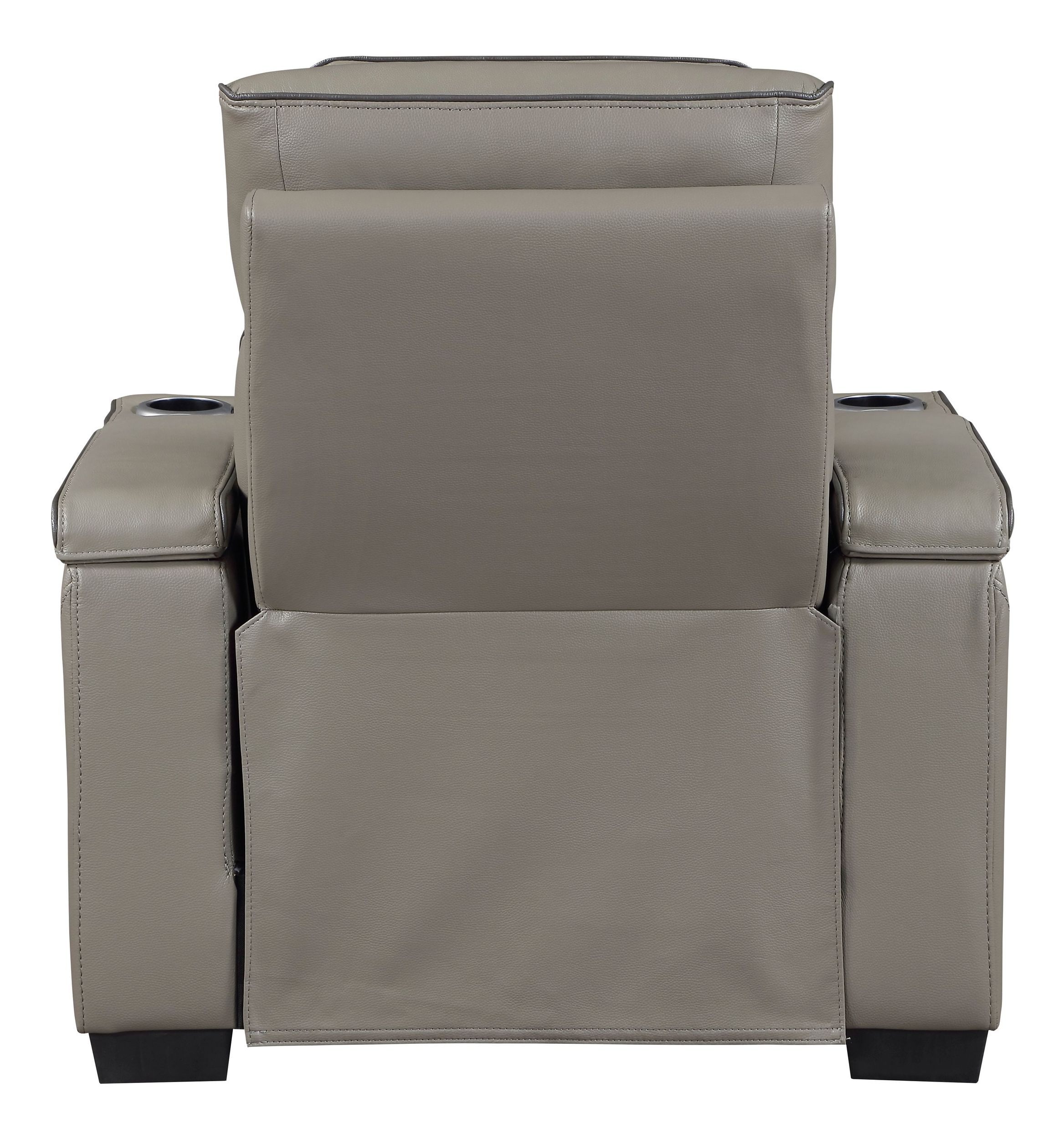 Cyber Leather Power Double Reclining Living Room Set with LED Lighting & Air Massage
