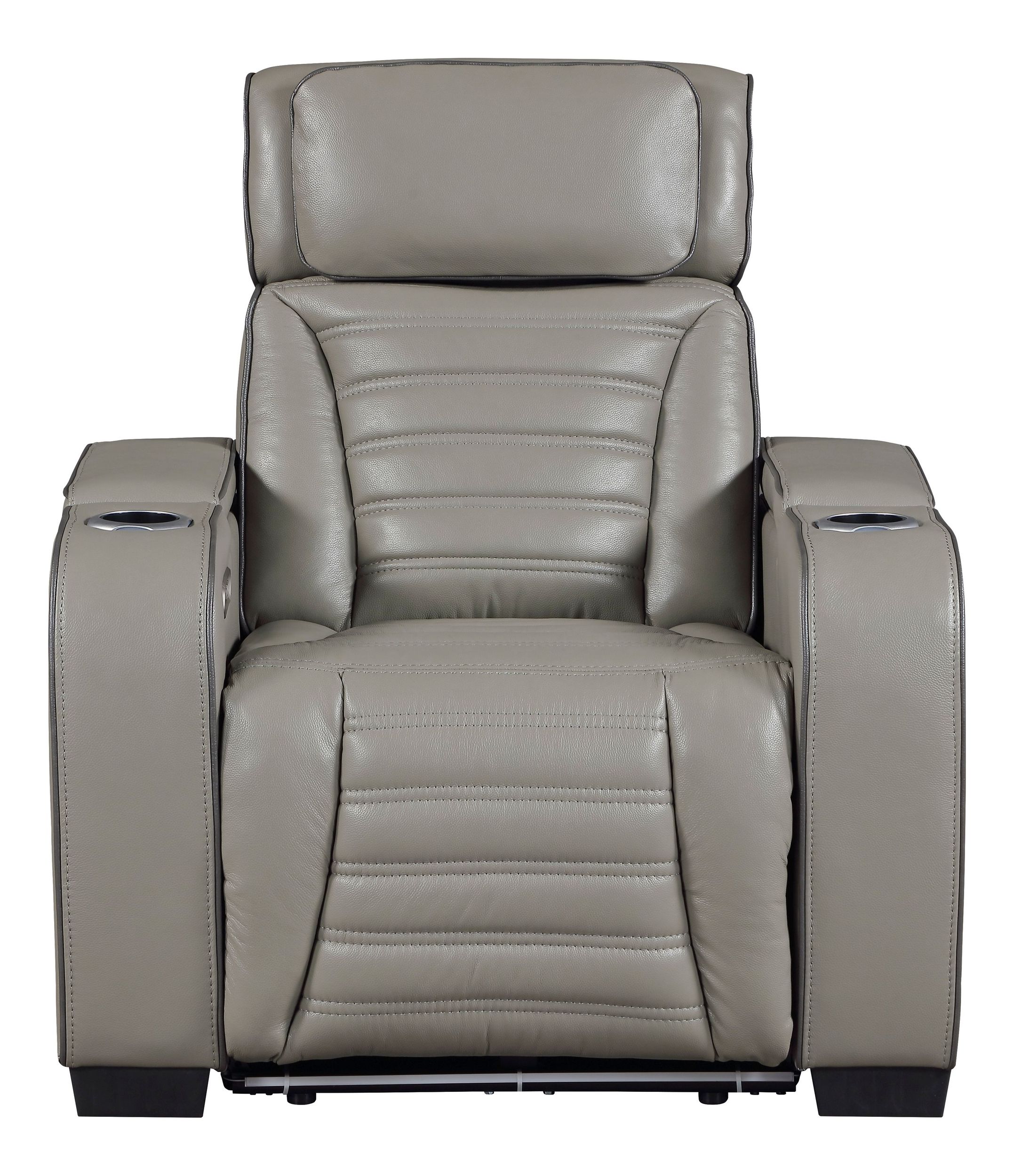 Cyber Leather Power Double Reclining Living Room Set with LED Lighting & Air Massage