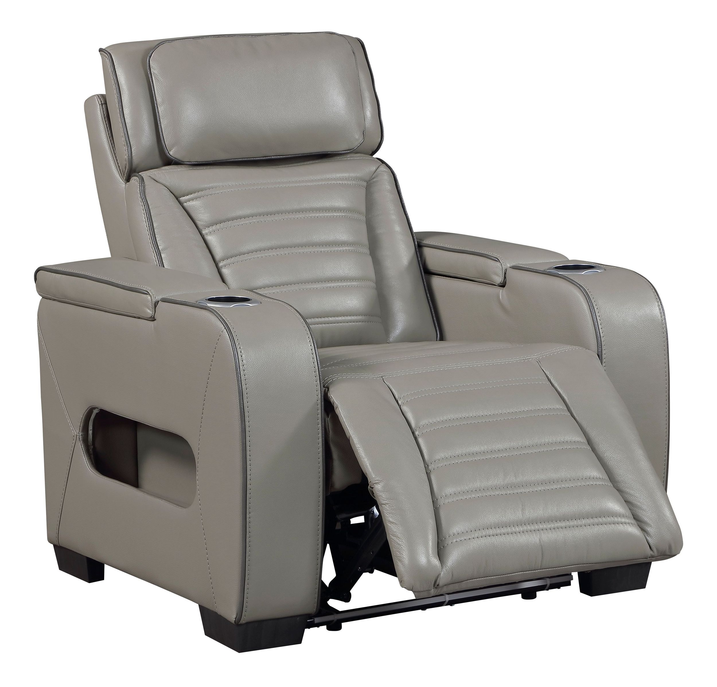 Cyber Leather Power Double Reclining Living Room Set with LED Lighting & Air Massage