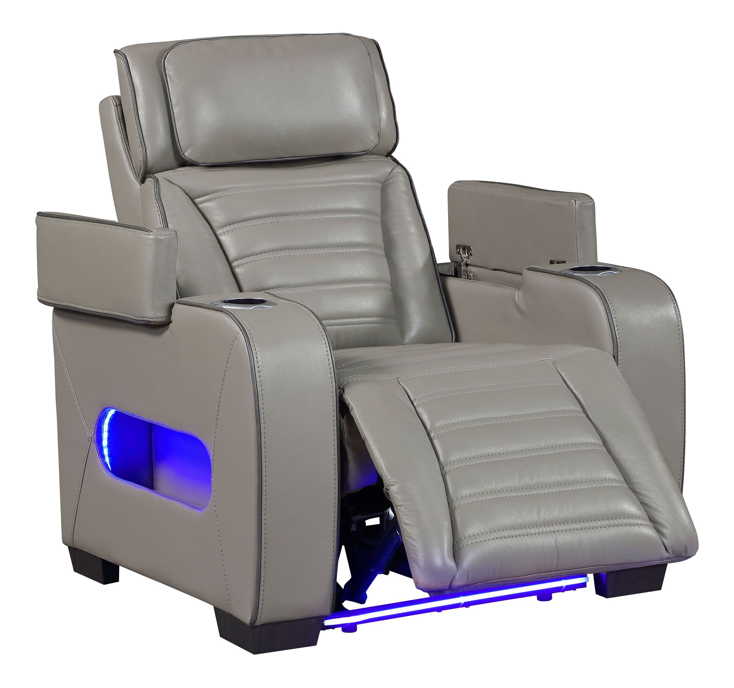 Cyber Leather Power Double Reclining Living Room Set with LED Lighting & Air Massage