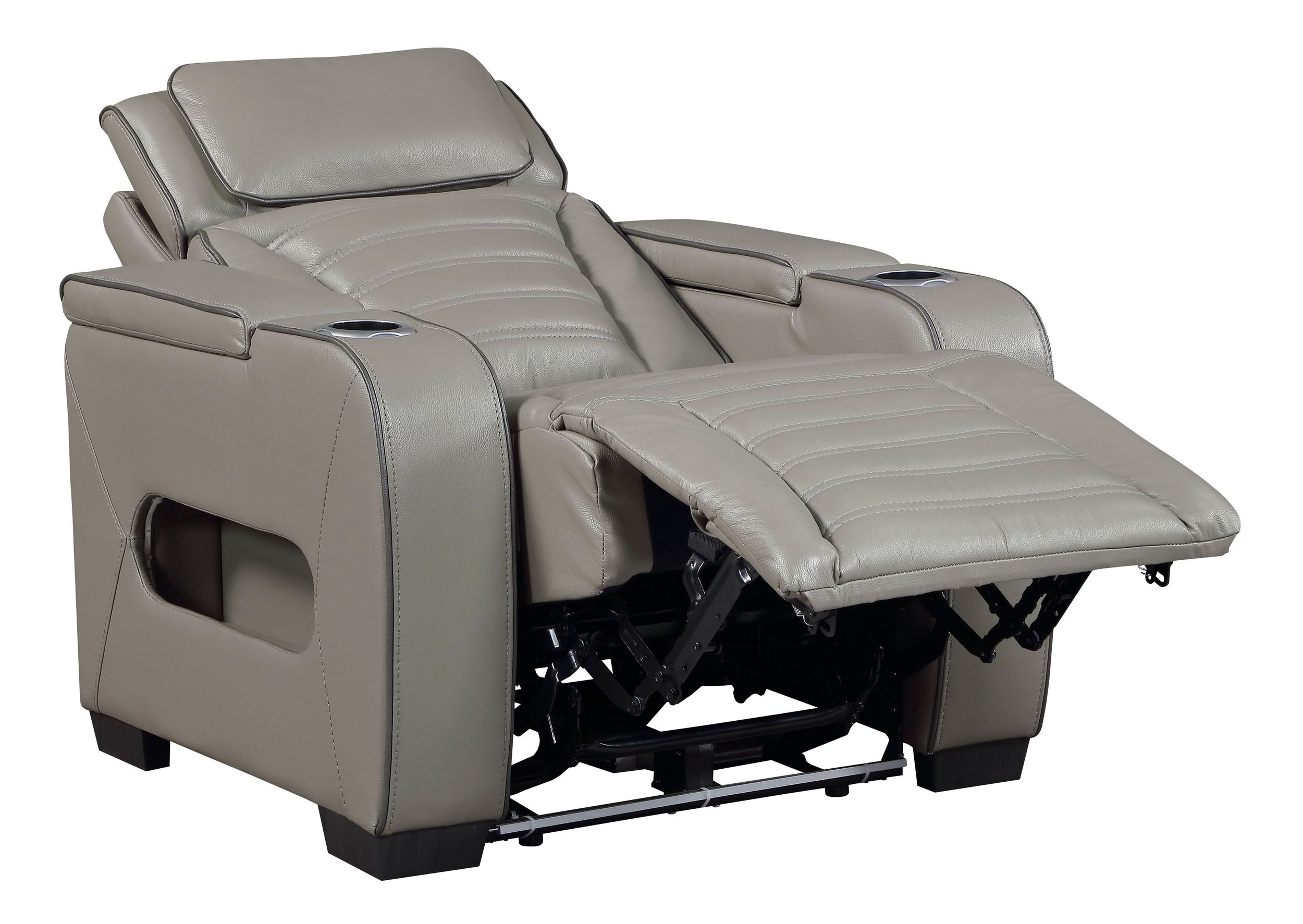 Cyber Leather Power Double Reclining Living Room Set with LED Lighting & Air Massage