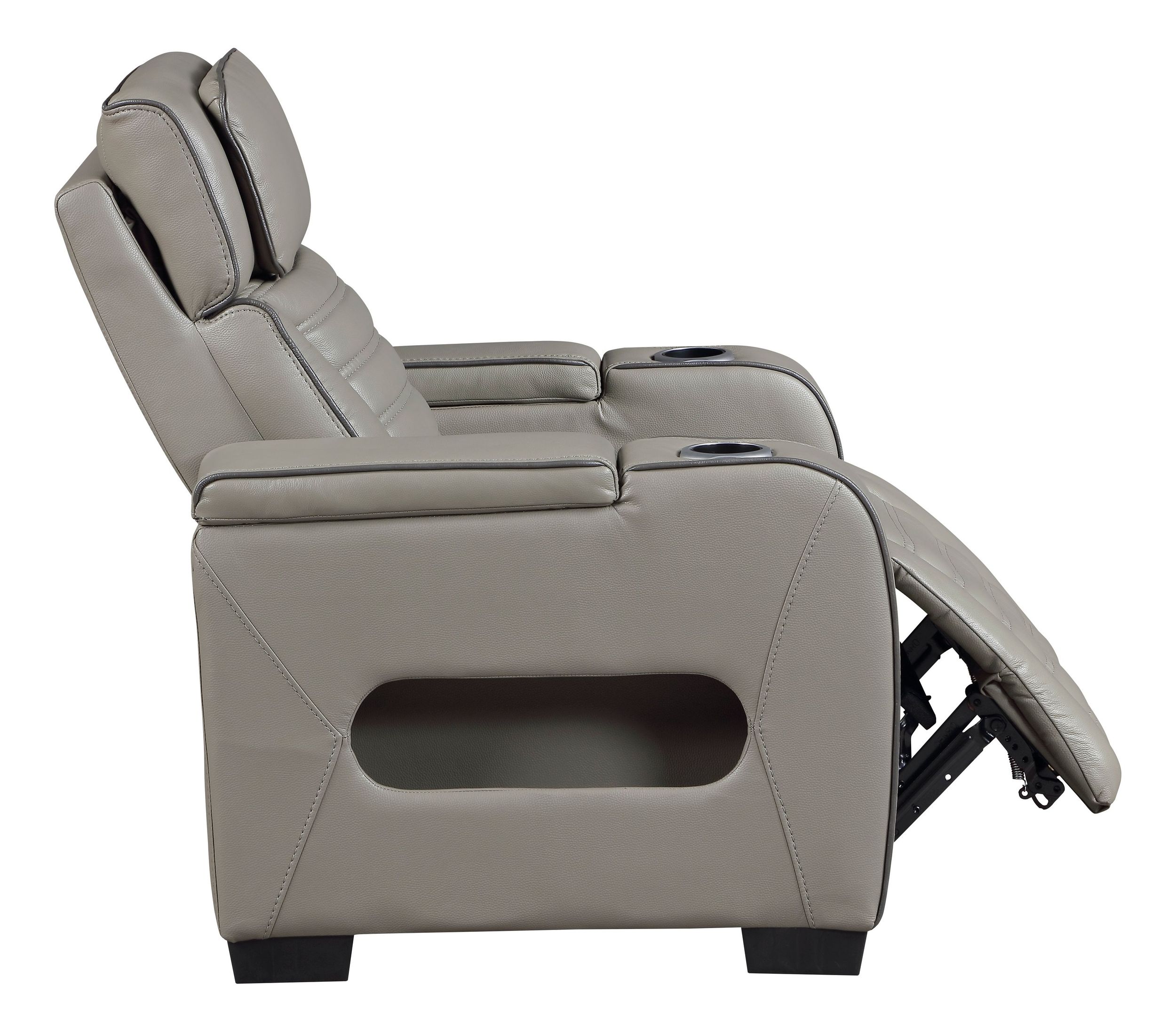 Cyber Leather Power Double Reclining Living Room Set with LED Lighting & Air Massage