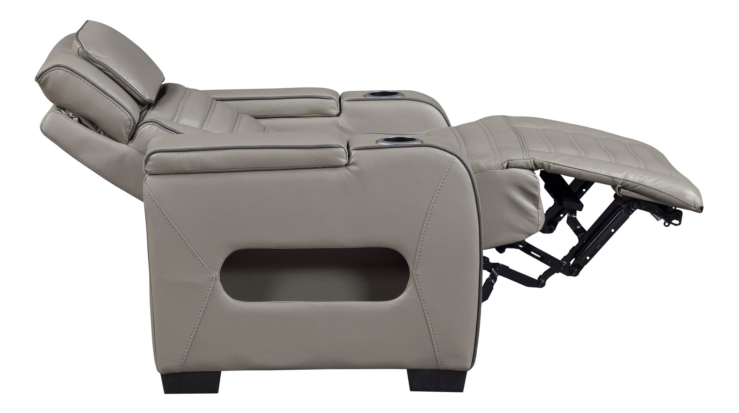 Cyber Leather Power Double Reclining Living Room Set with LED Lighting & Air Massage