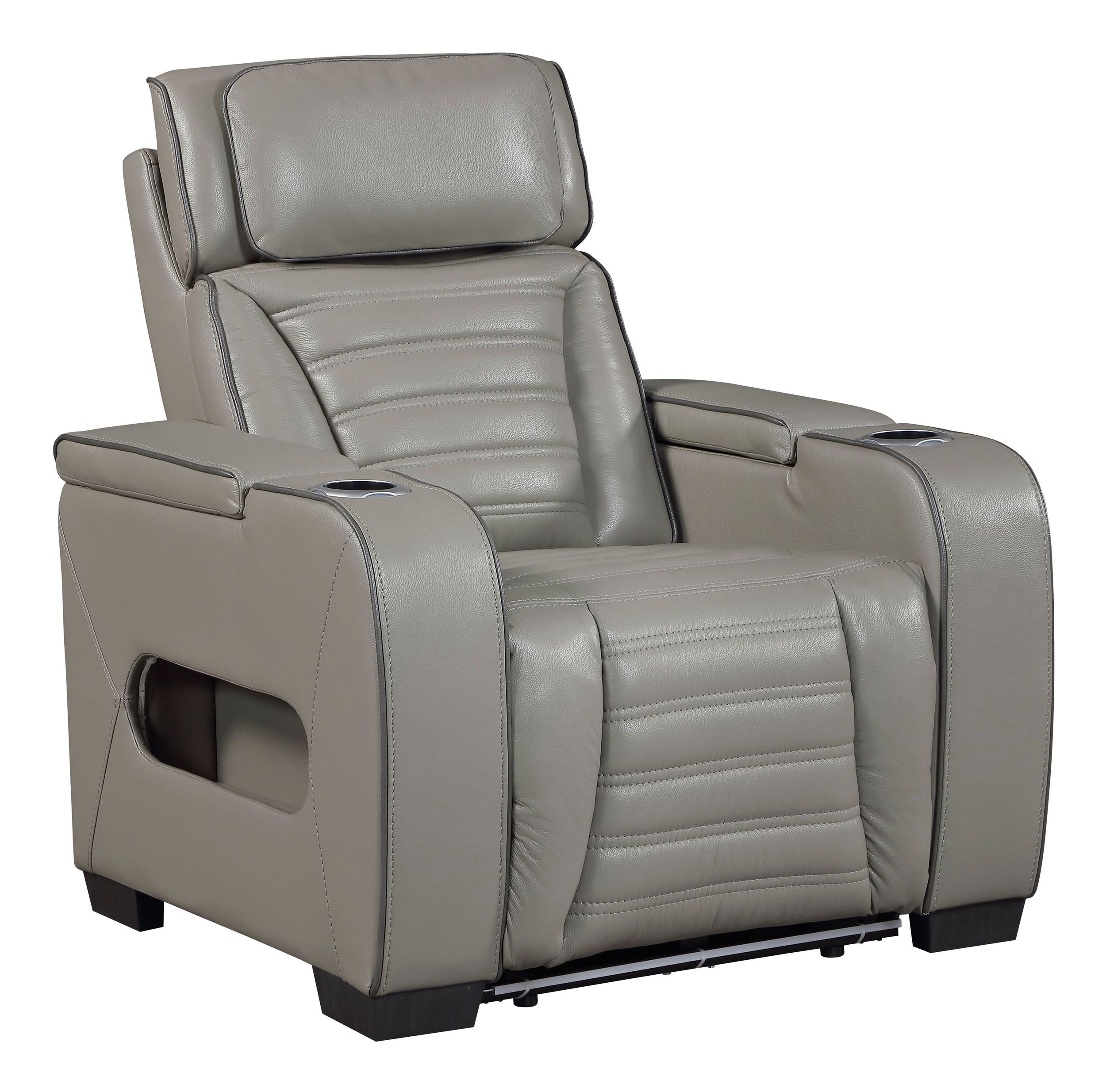 Cyber Leather Power Double Reclining Living Room Set with LED Lighting & Air Massage