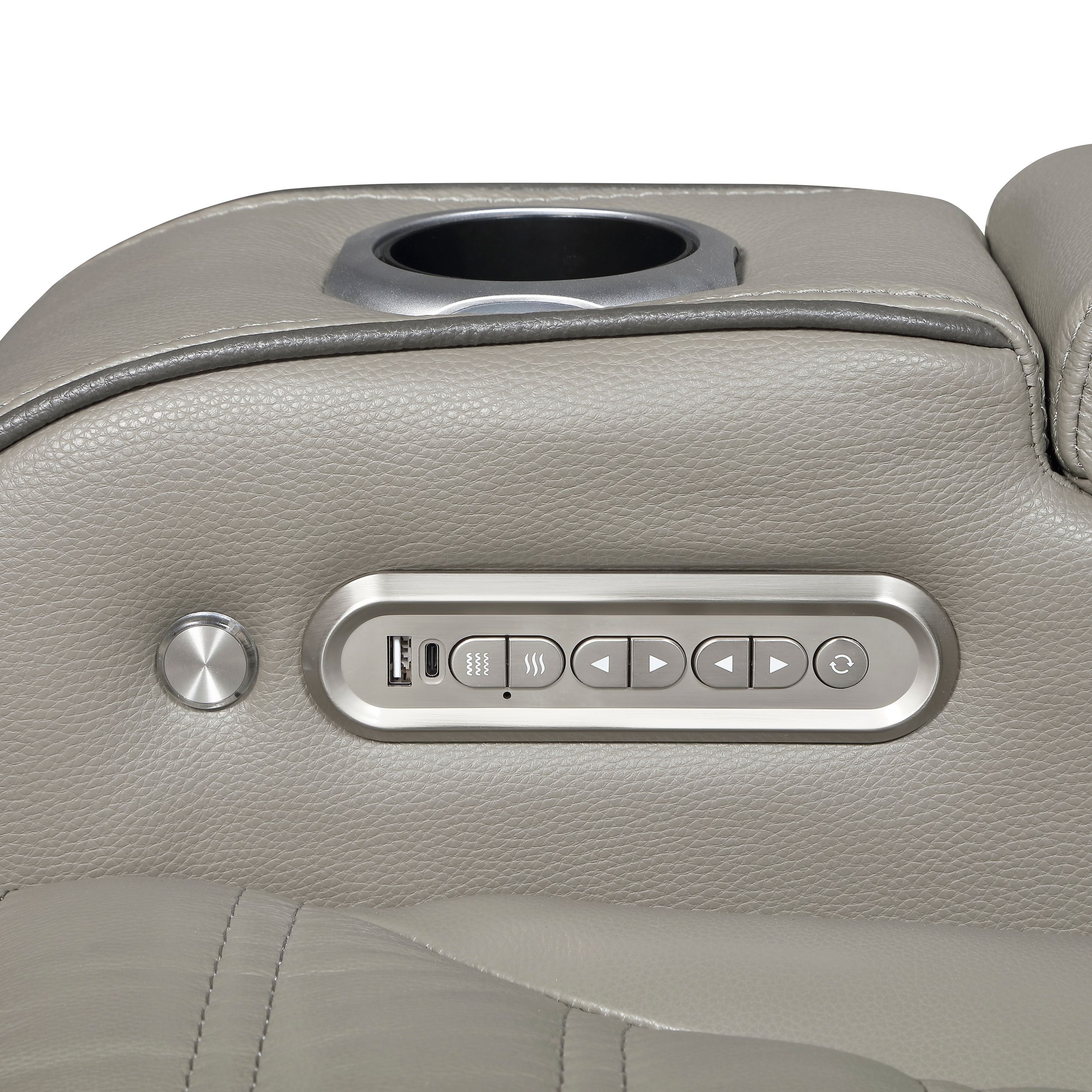 Cyber Leather Power Double Reclining Living Room Set with LED Lighting & Air Massage
