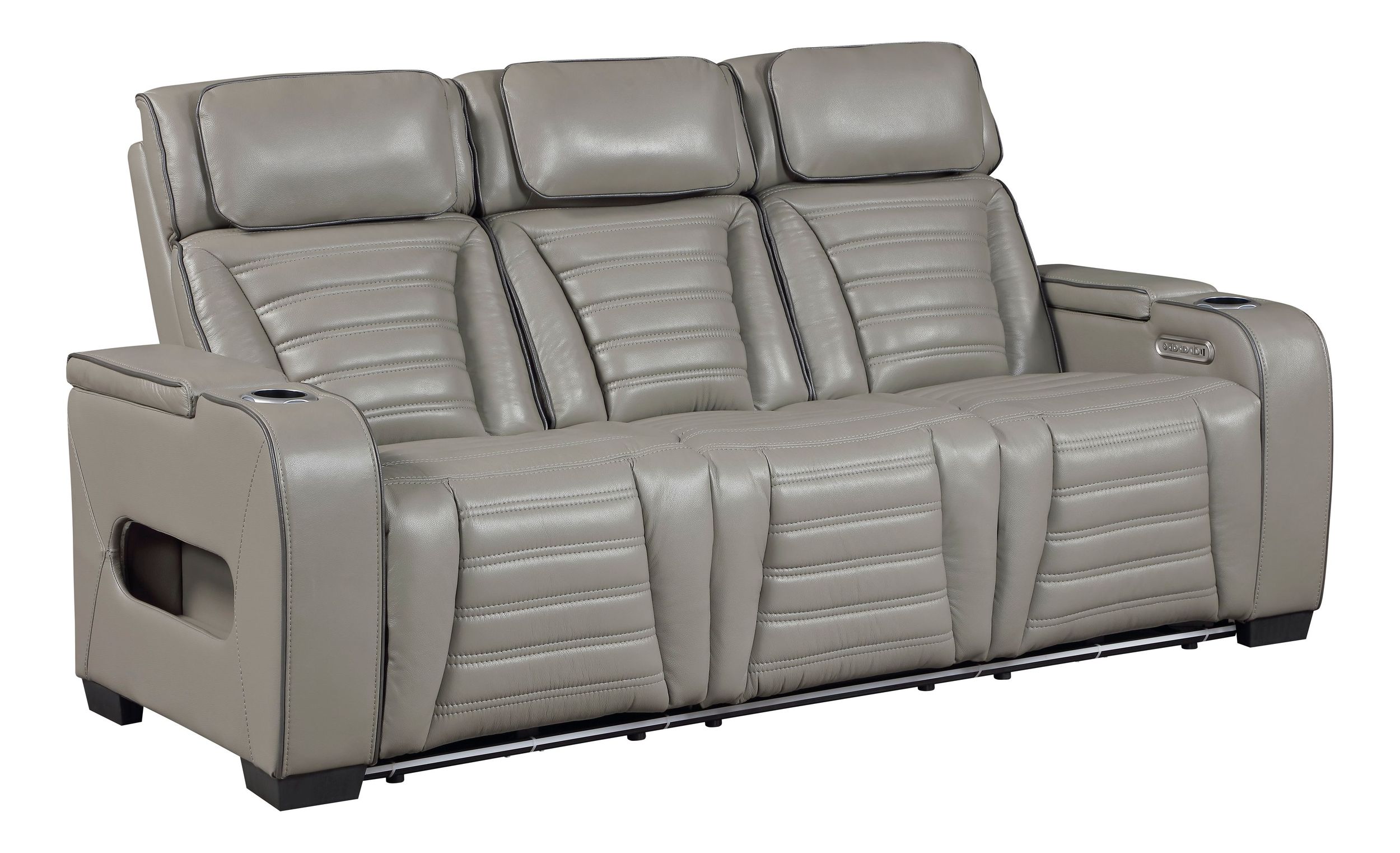 Cyber Leather Power Double Reclining Living Room Set with LED Lighting & Air Massage