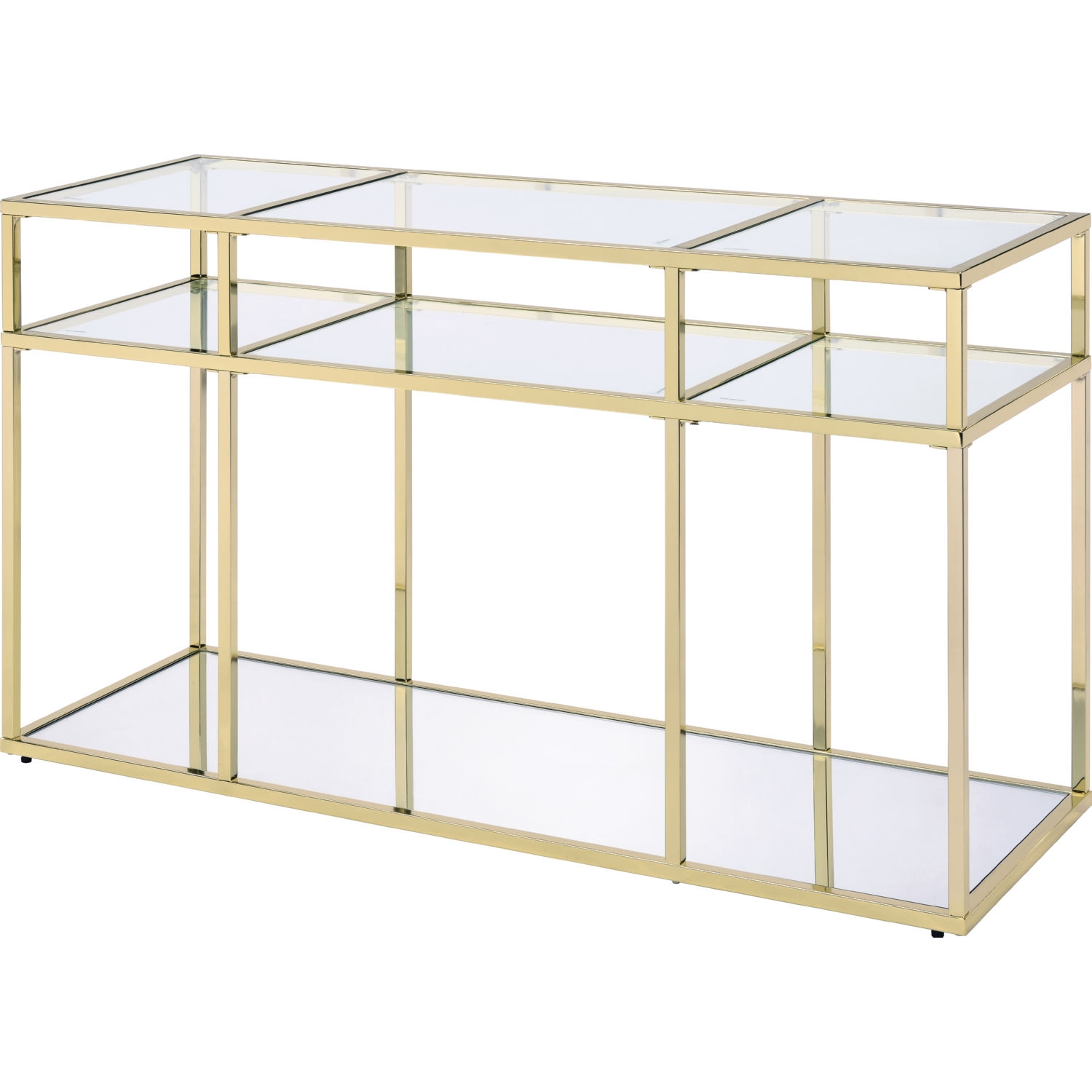 Uchenna Glass/Metal Square Coffee Table Set