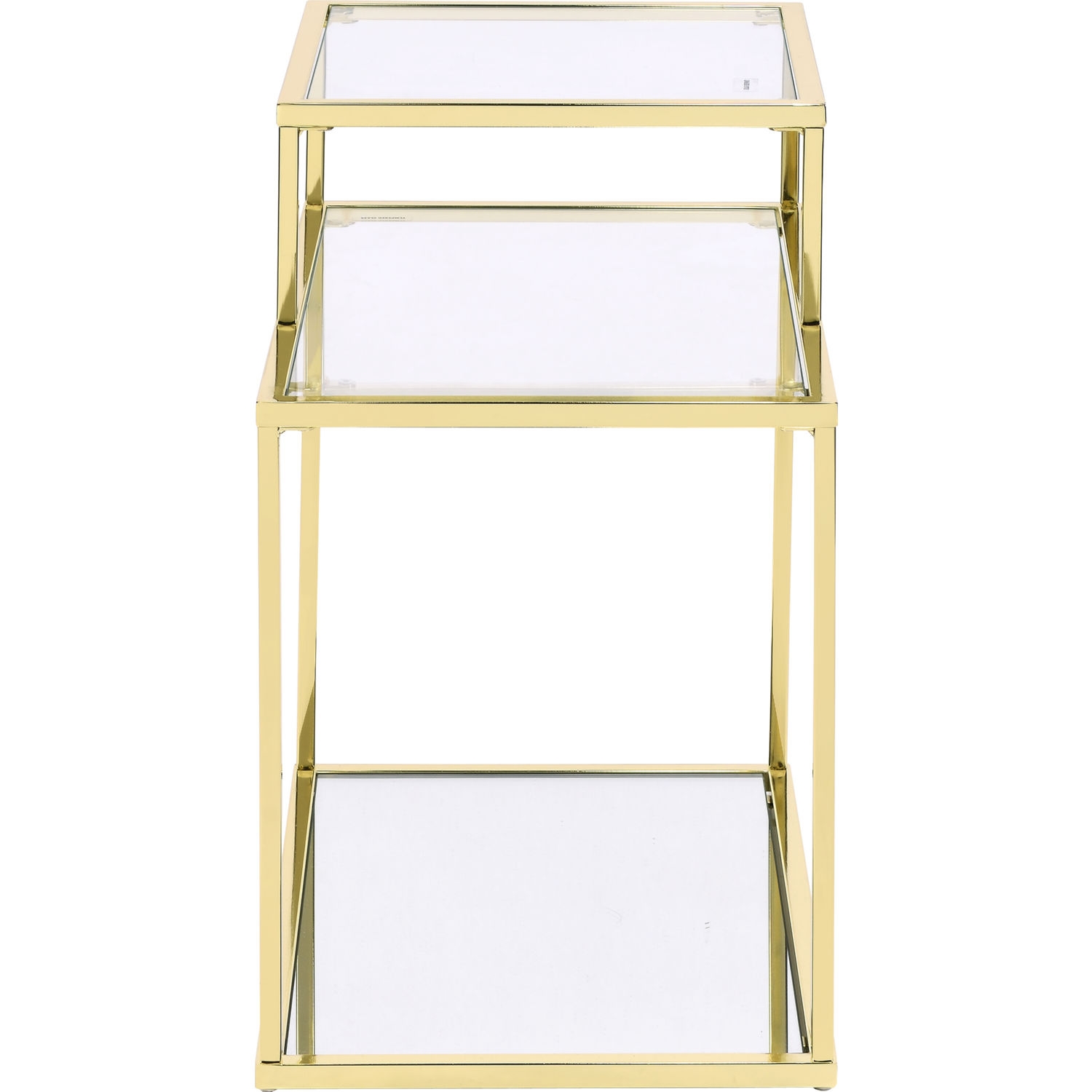 Uchenna Glass/Metal Rectangular End Table