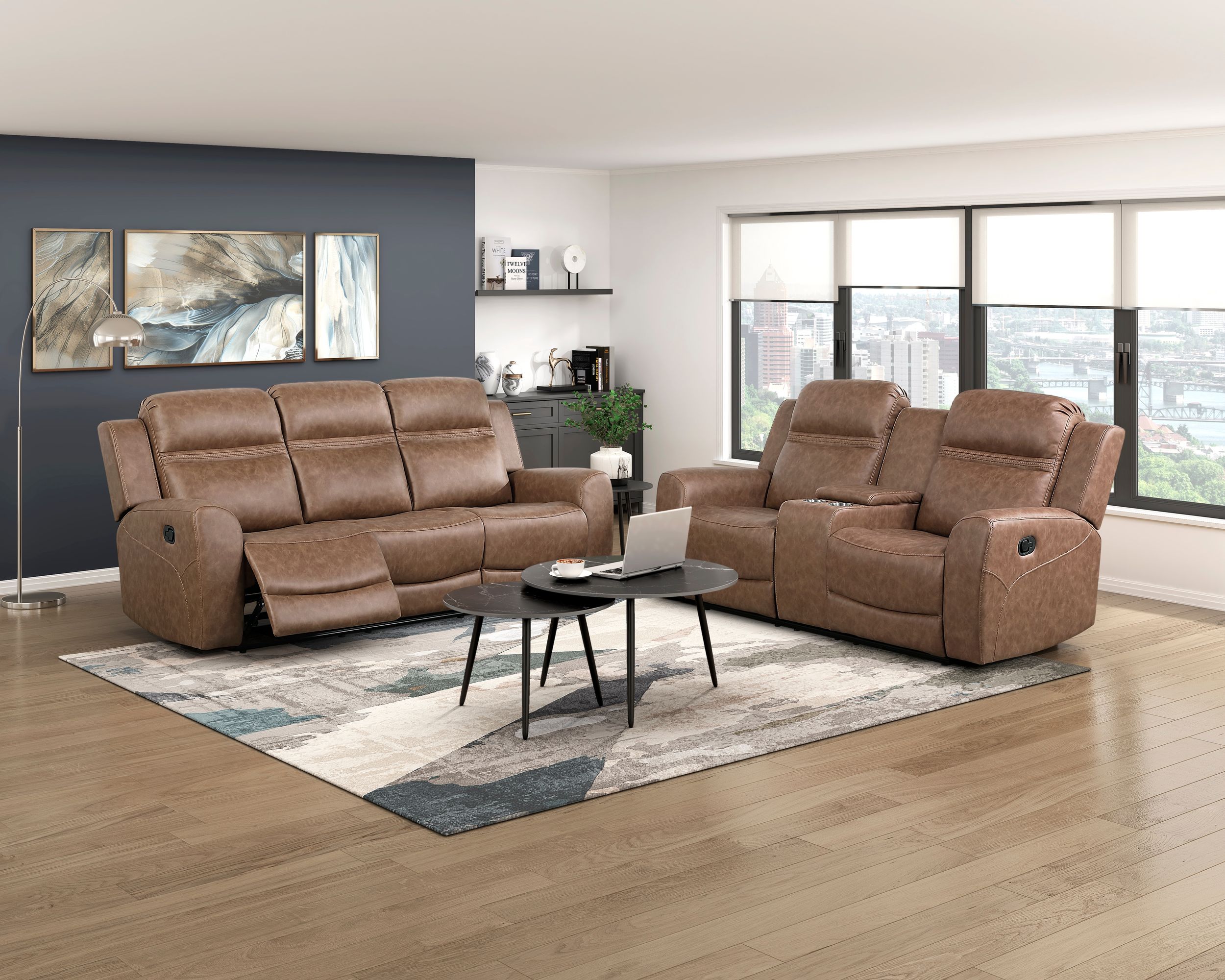 Hearth Microfiber Double Reclining Sofa