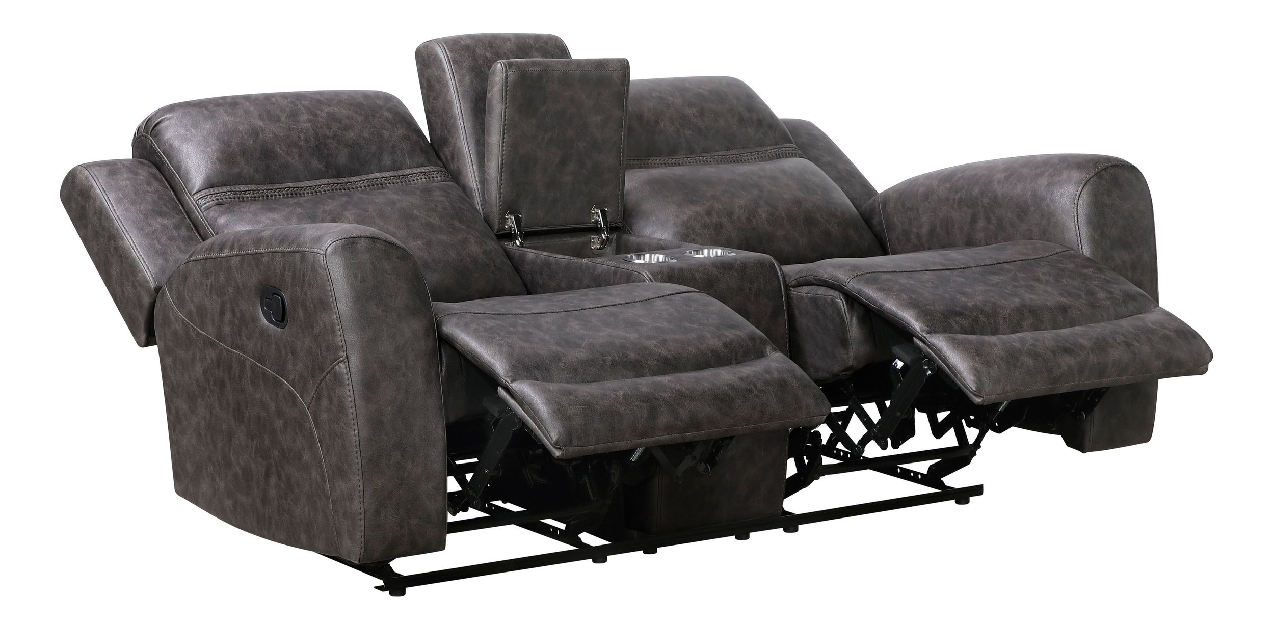 Hearth Microfiber Double Reclining Living Room Set
