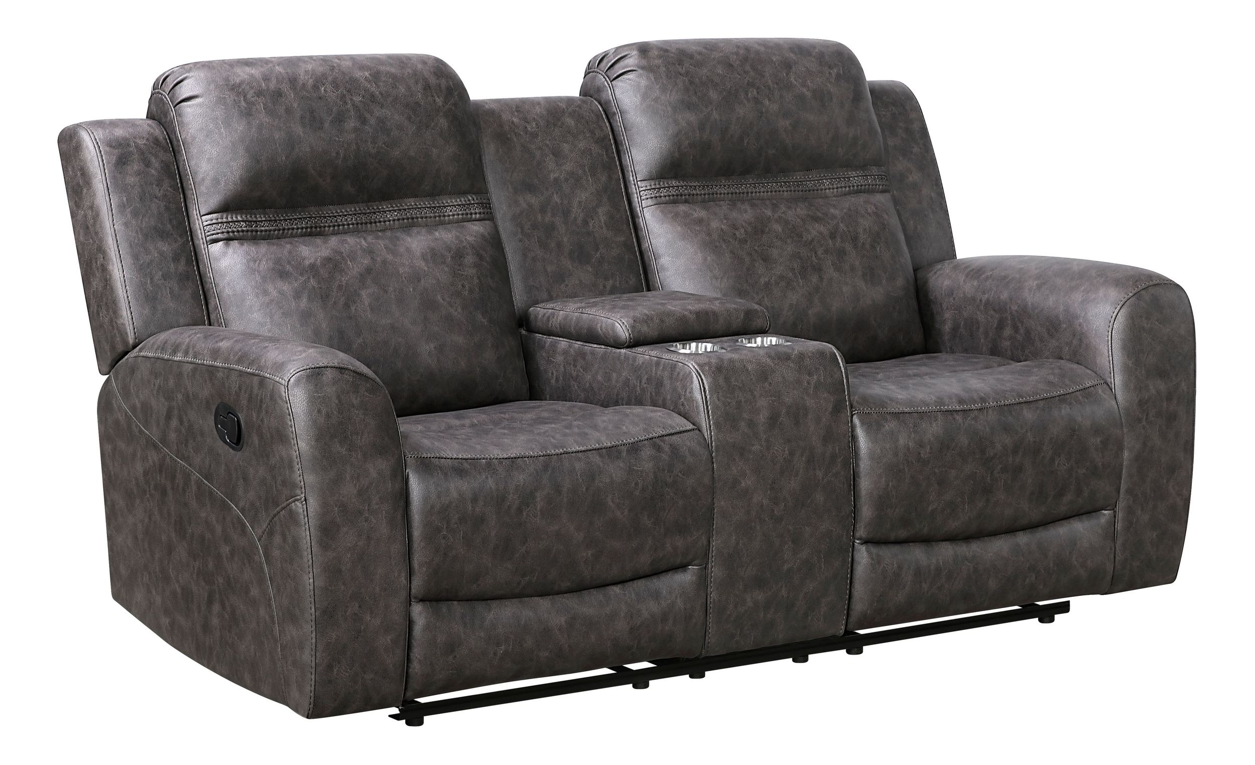 Hearth Microfiber Double Reclining Living Room Set
